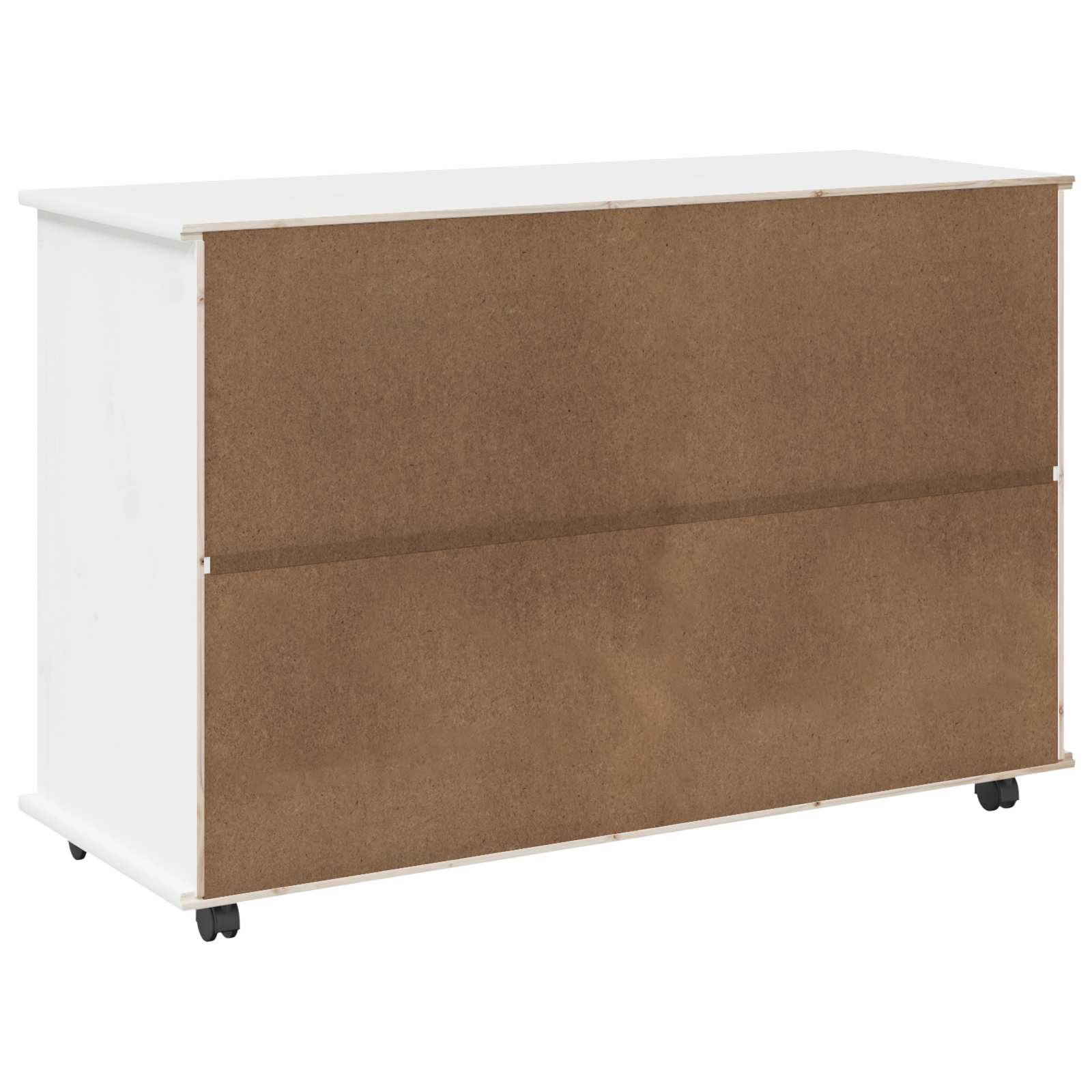 Cabinet roulant Blanc 100 x 39 x 65,5 cm Bois de Pin Massif - XIOS