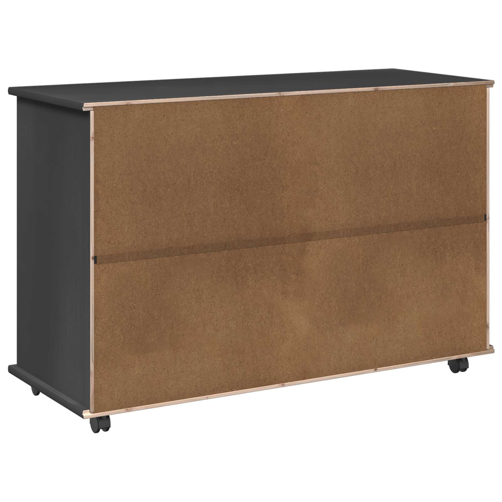 Cabinet roulant Gris 100 x 39 x 65,5 cm Bois de Pin Massif - XIOS