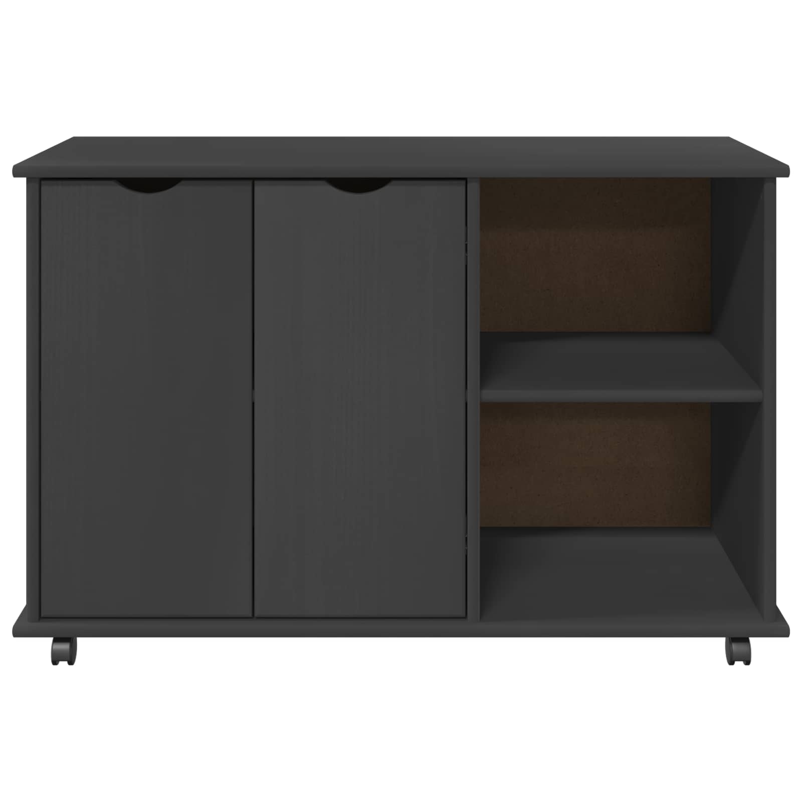 Cabinet roulant Gris 100 x 39 x 65,5 cm Bois de Pin Massif - XIOS