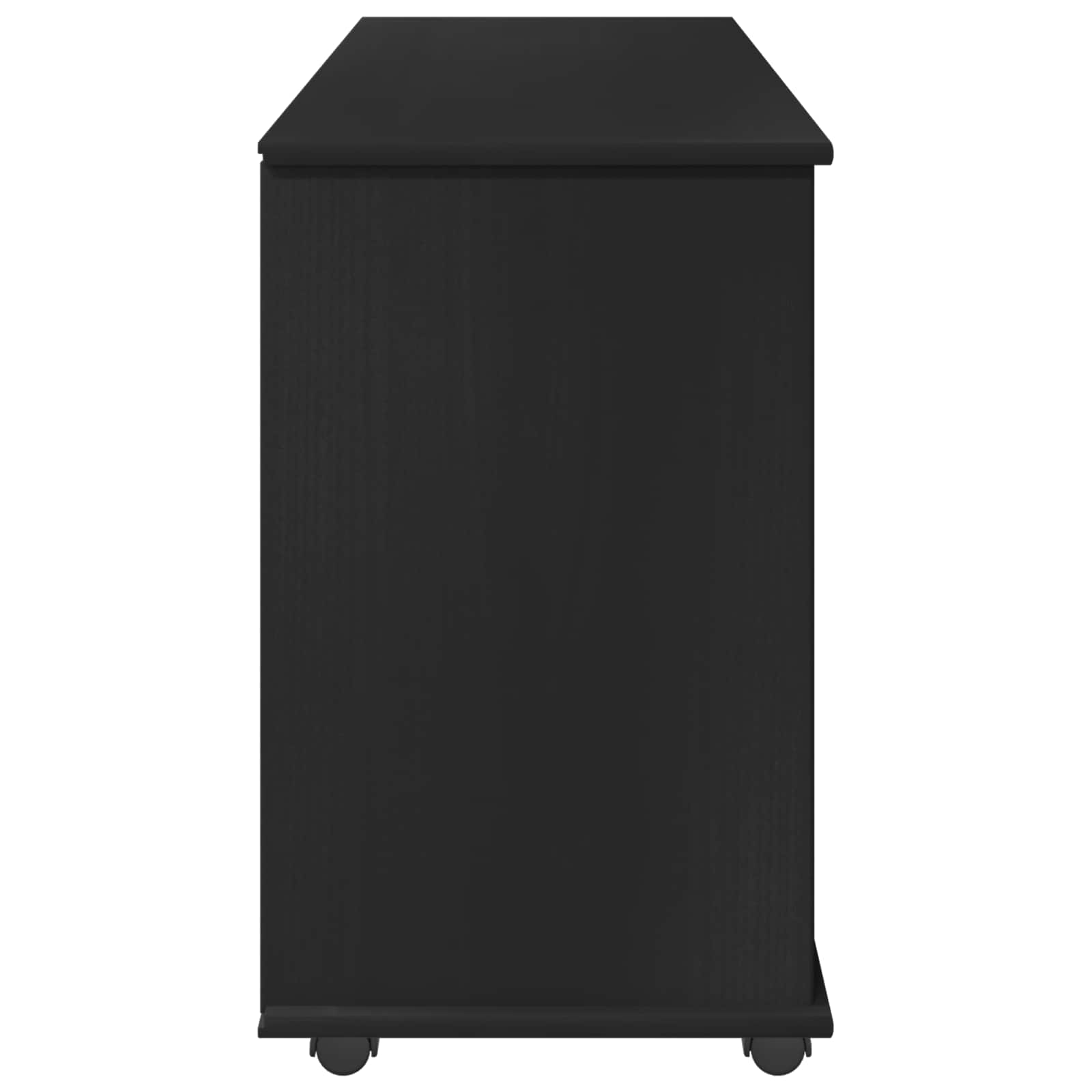 Cabinet roulant Noir 100 x 39 x 65,5 cm Bois de Pin Massif - XIOS