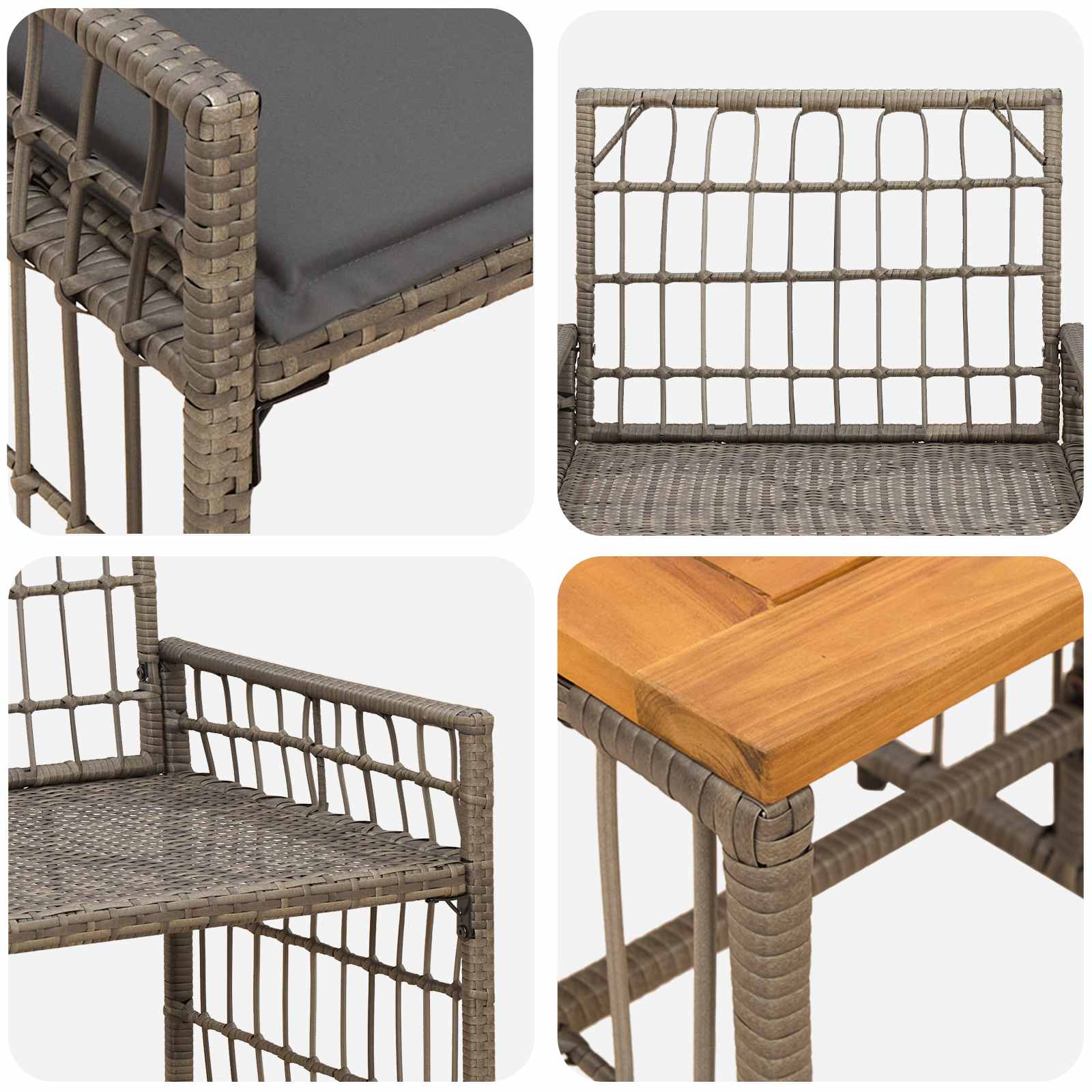 Ensemble de meubles d'extérieur 5 pcs Noir et Gris foncé - XIOS
