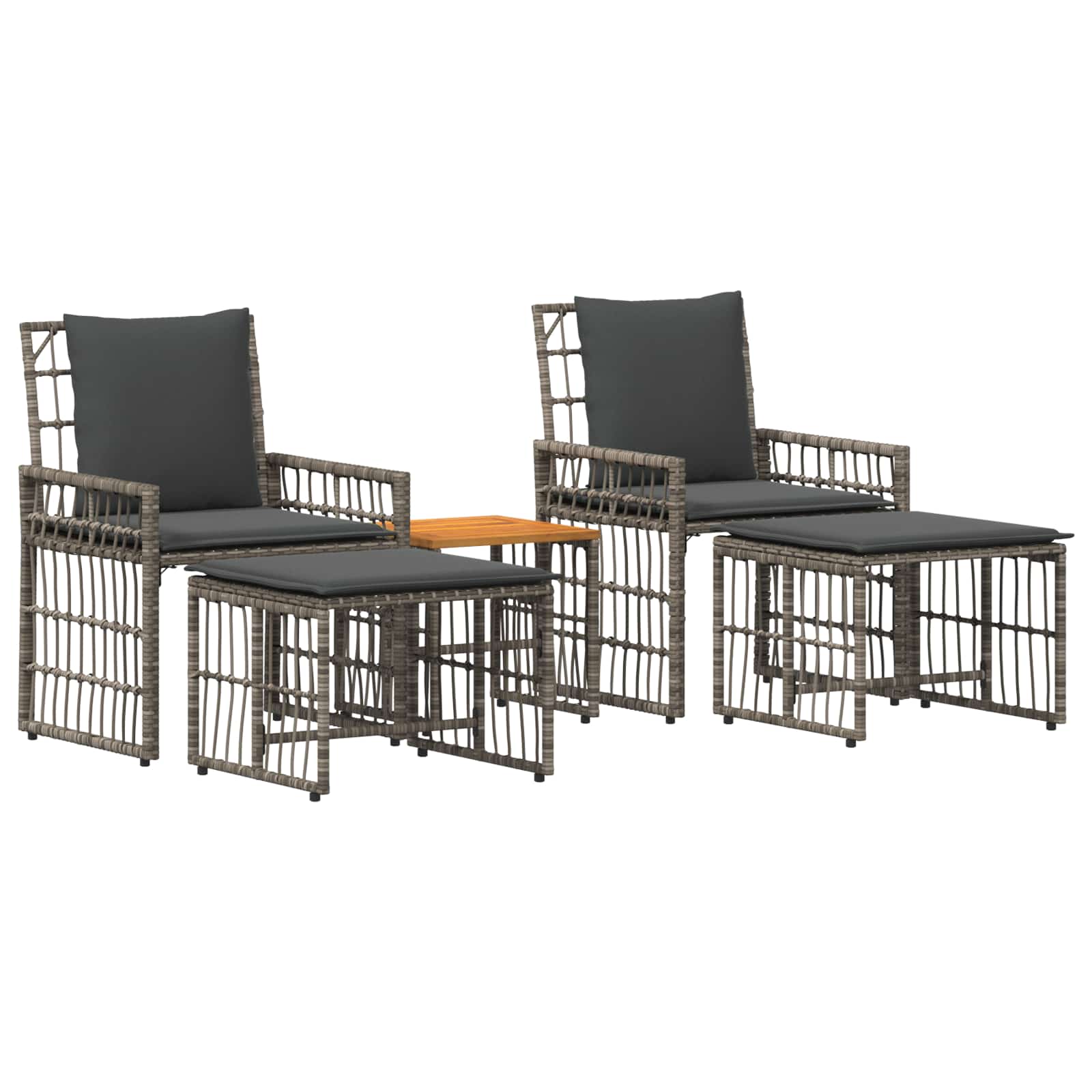 Ensemble de meubles d'extérieur 5 pcs Noir et Gris foncé - XIOS
