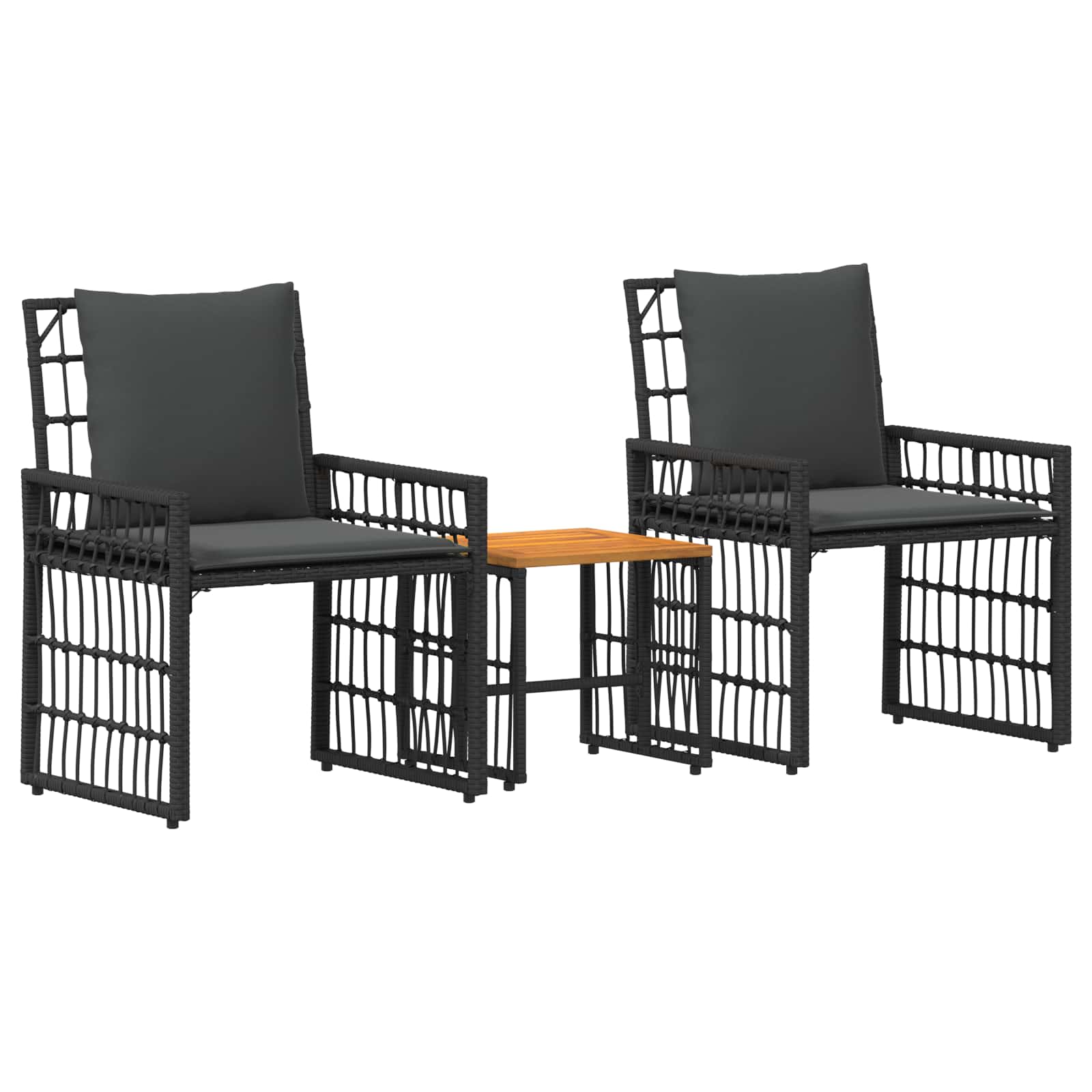 Ensemble de meubles d'extérieur 3 pcs Noir et Gris foncé - XIOS