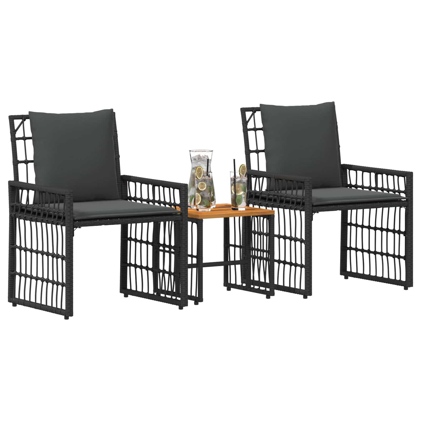 Ensemble de meubles d'extérieur 3 pcs Noir et Gris foncé - XIOS