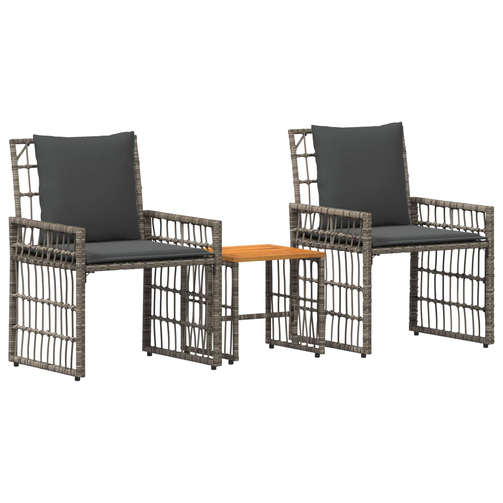 Ensemble de meubles d'extérieur 3 pcs Noir et Gris foncé - XIOS