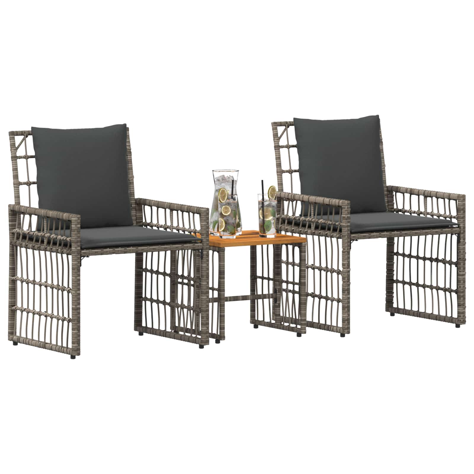 Ensemble de meubles d'extérieur 3 pcs Noir et Gris foncé - XIOS