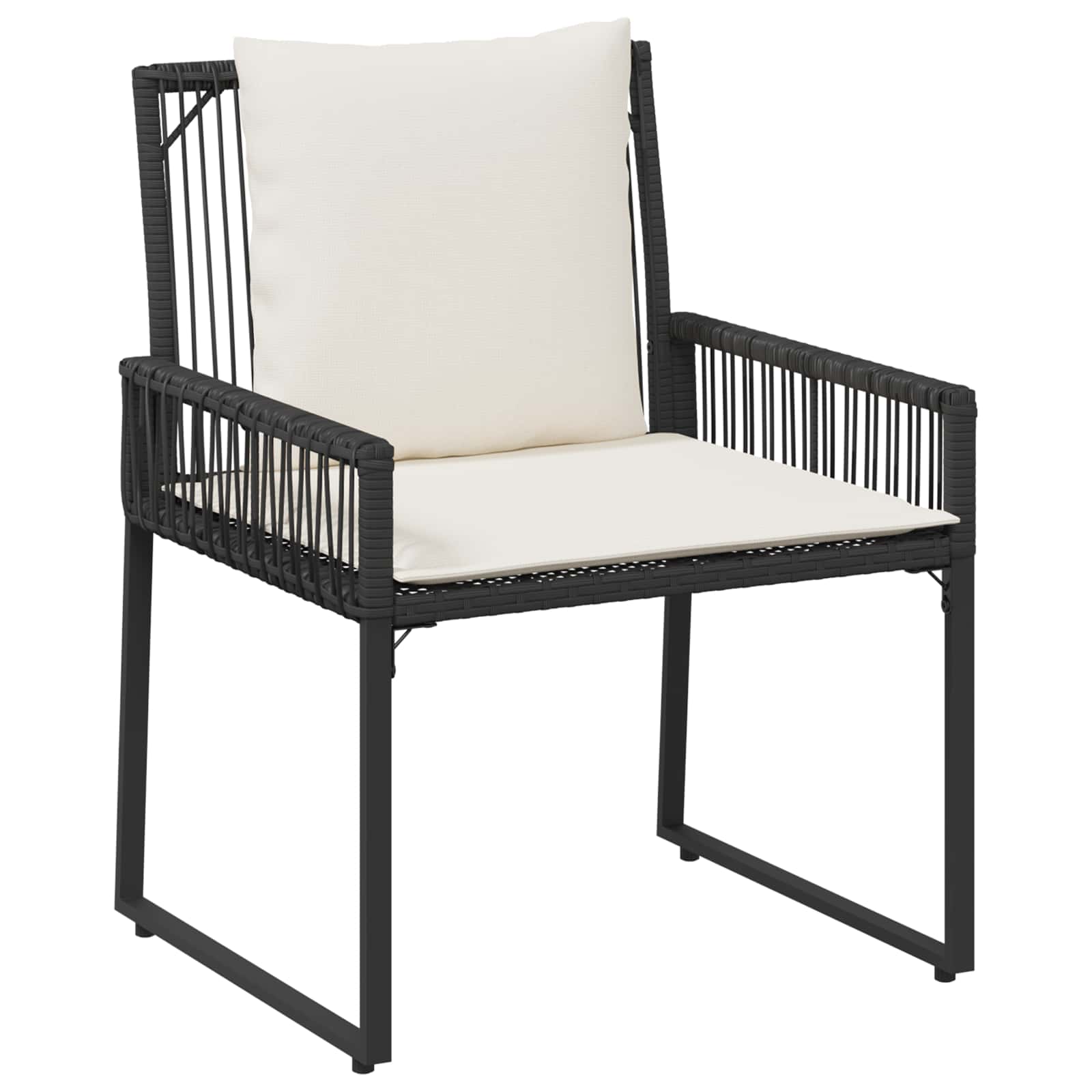 Ensemble de meubles d'extérieur 4 pcs Noir et blanc crème - XIOS