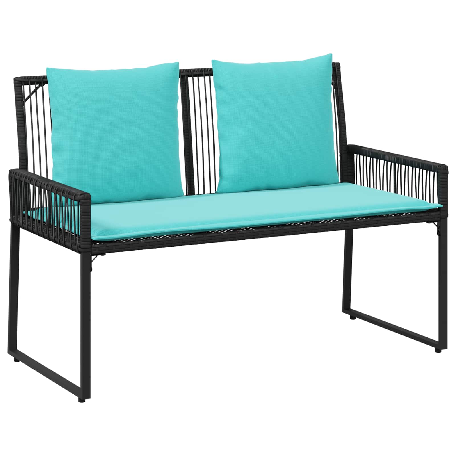 Ensemble de meubles d'extérieur 9 pcs Noir et turquoise - XIOS