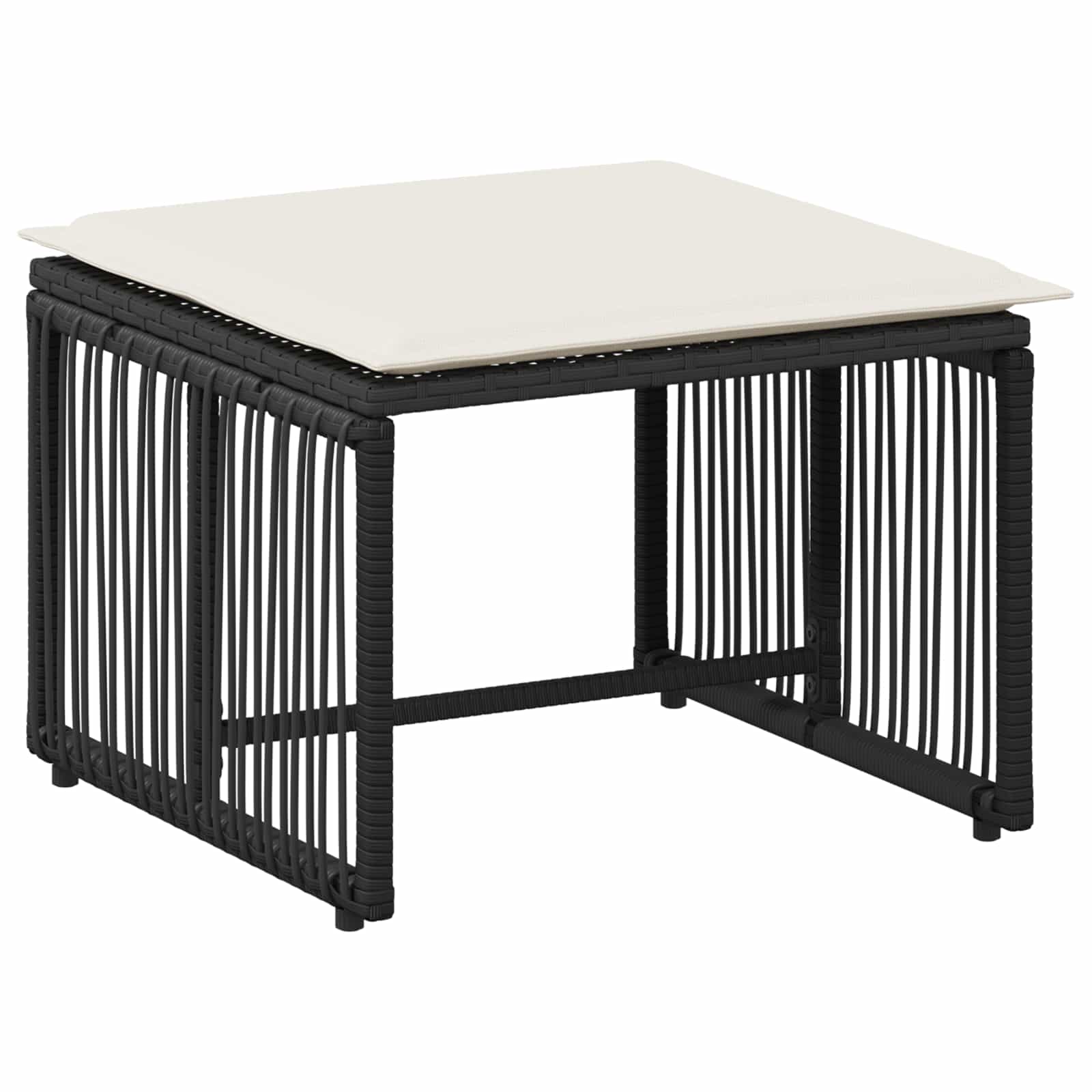 Ensemble de meubles d'extérieur 11 pcs Noir et blanc crème - XIOS