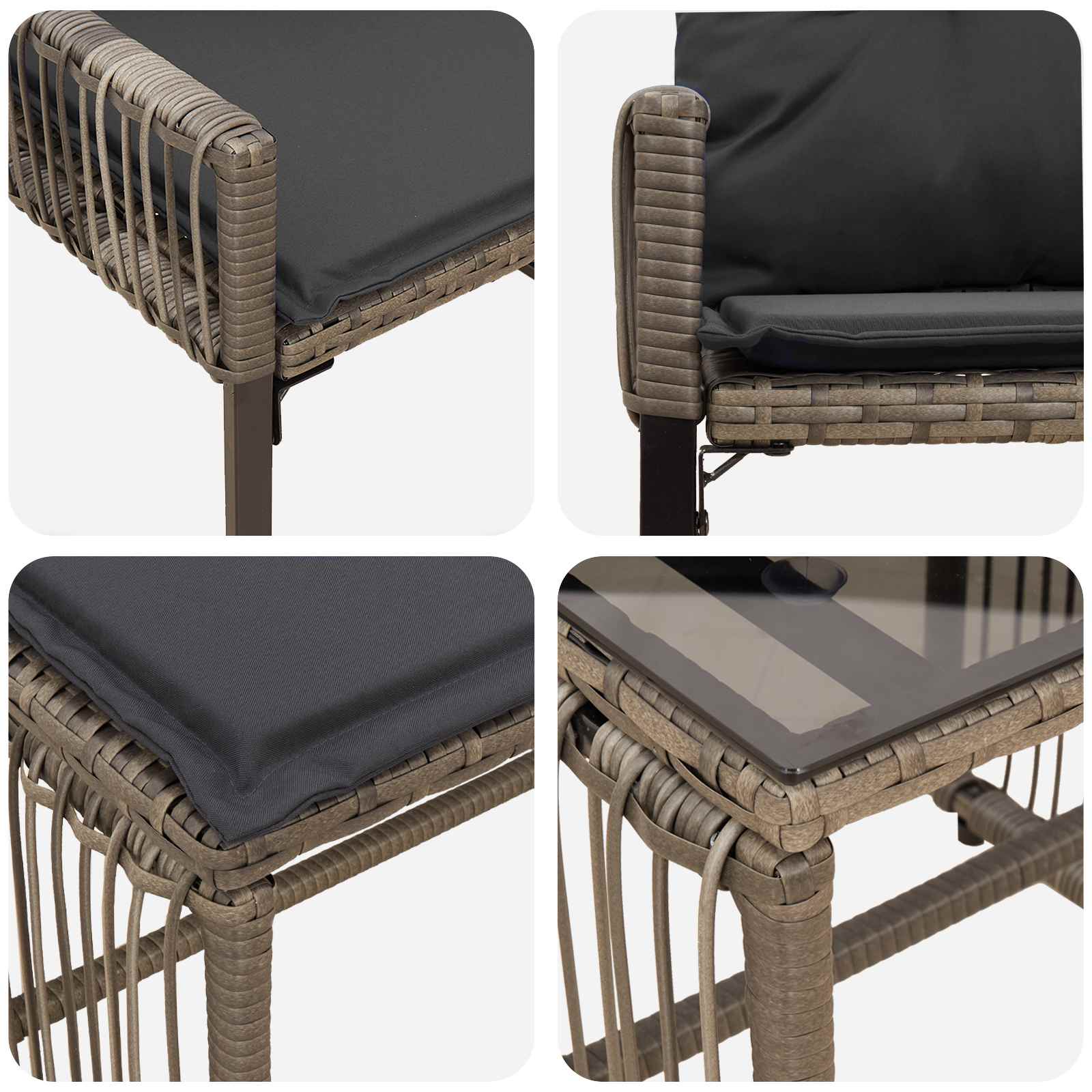 Ensemble de meubles d'extérieur 11 pcs Gris et Gris foncé - XIOS