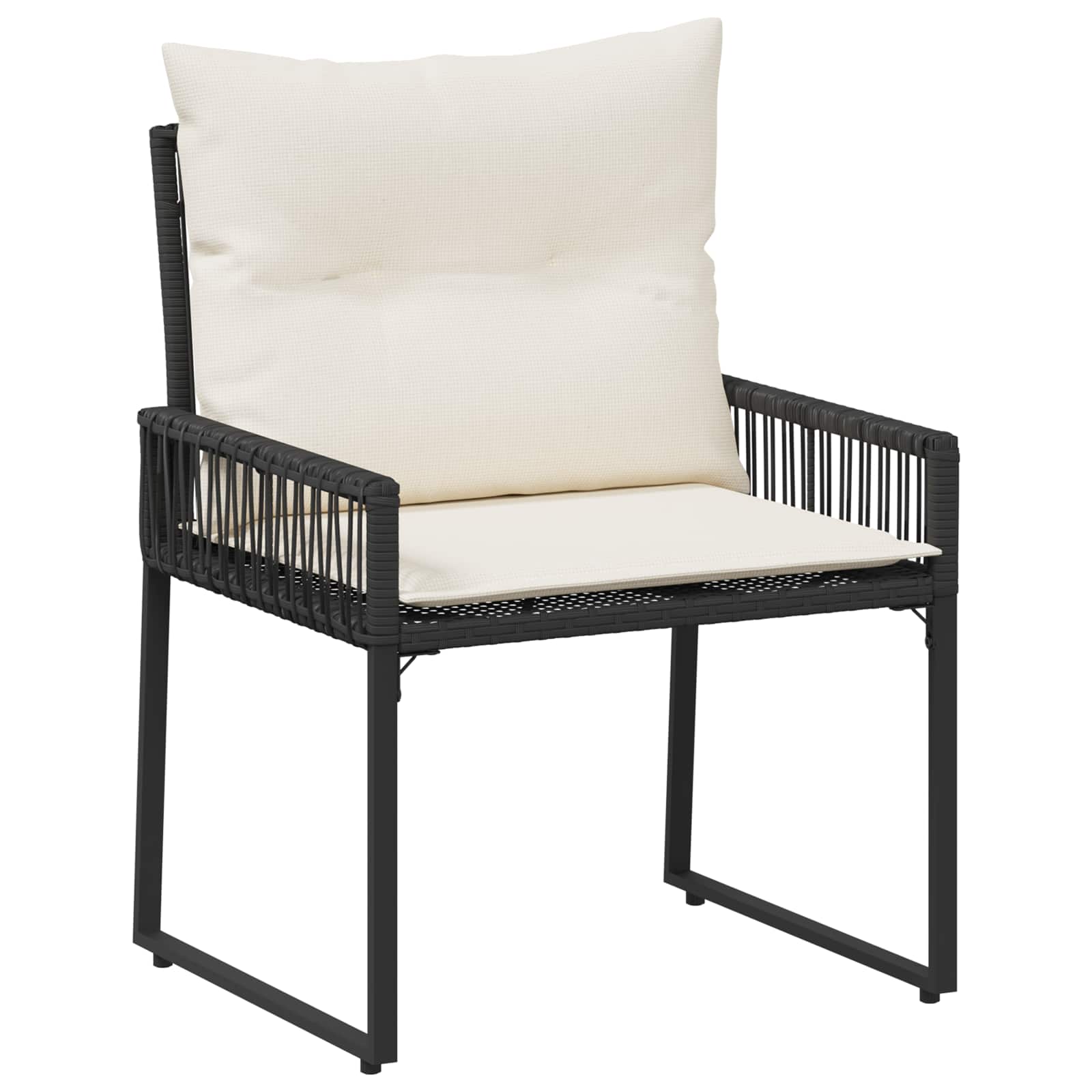 Ensemble de meubles d'extérieur 7 pcs Noir et blanc crème - XIOS