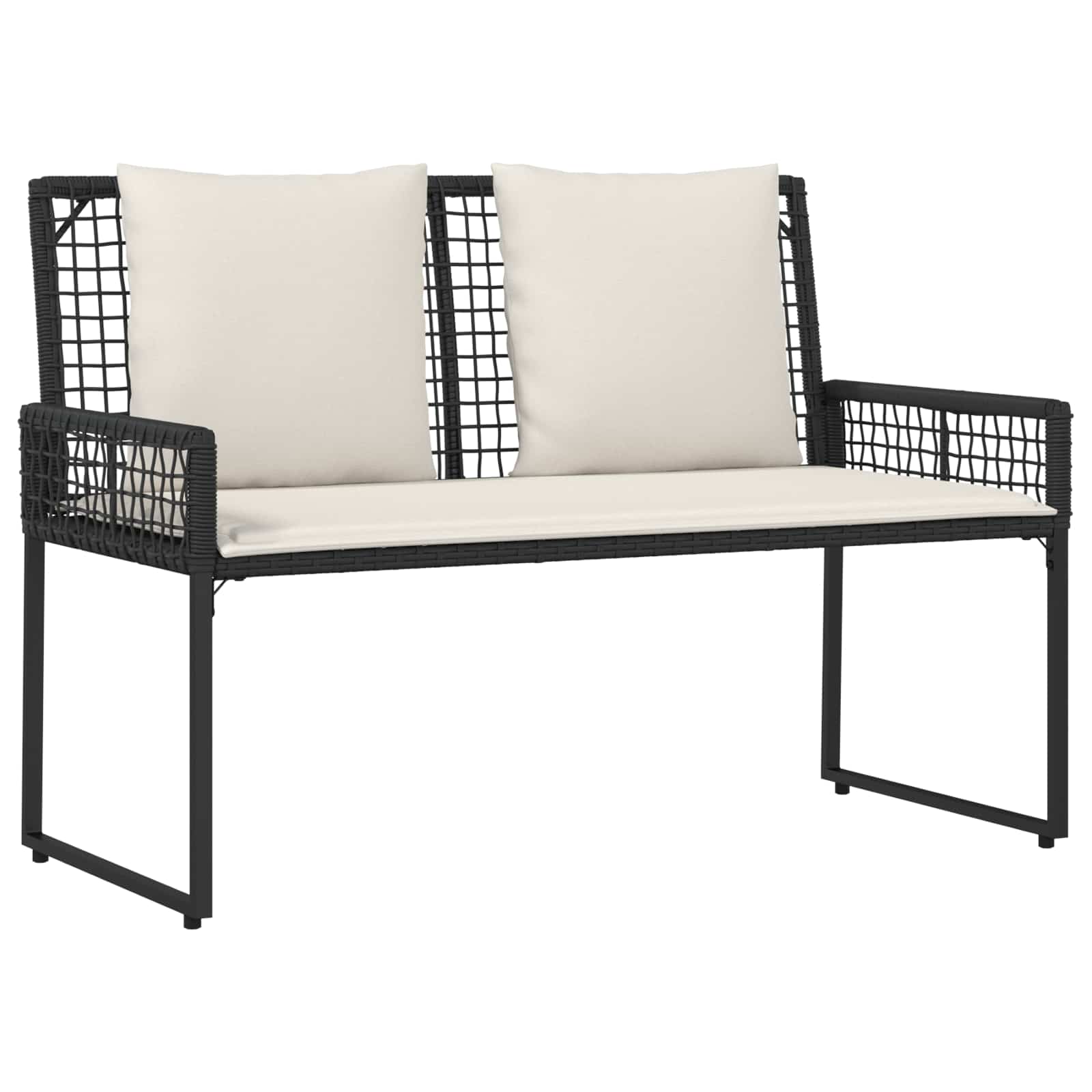 Ensemble de meubles d'extérieur 4 pcs Noir et blanc crème - XIOS