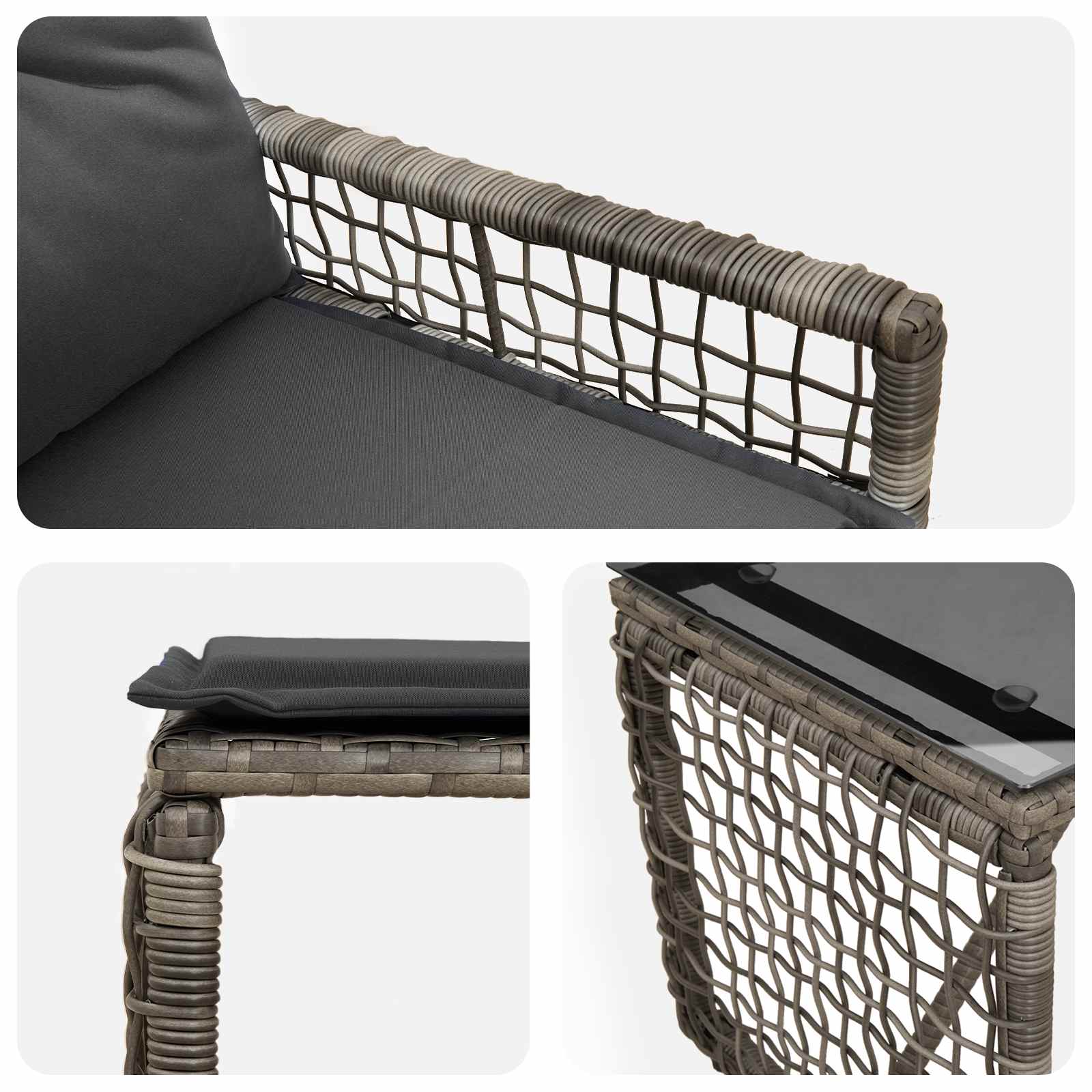 Ensemble de meubles d'extérieur avec coussin 5 pcs Gris - XIOS