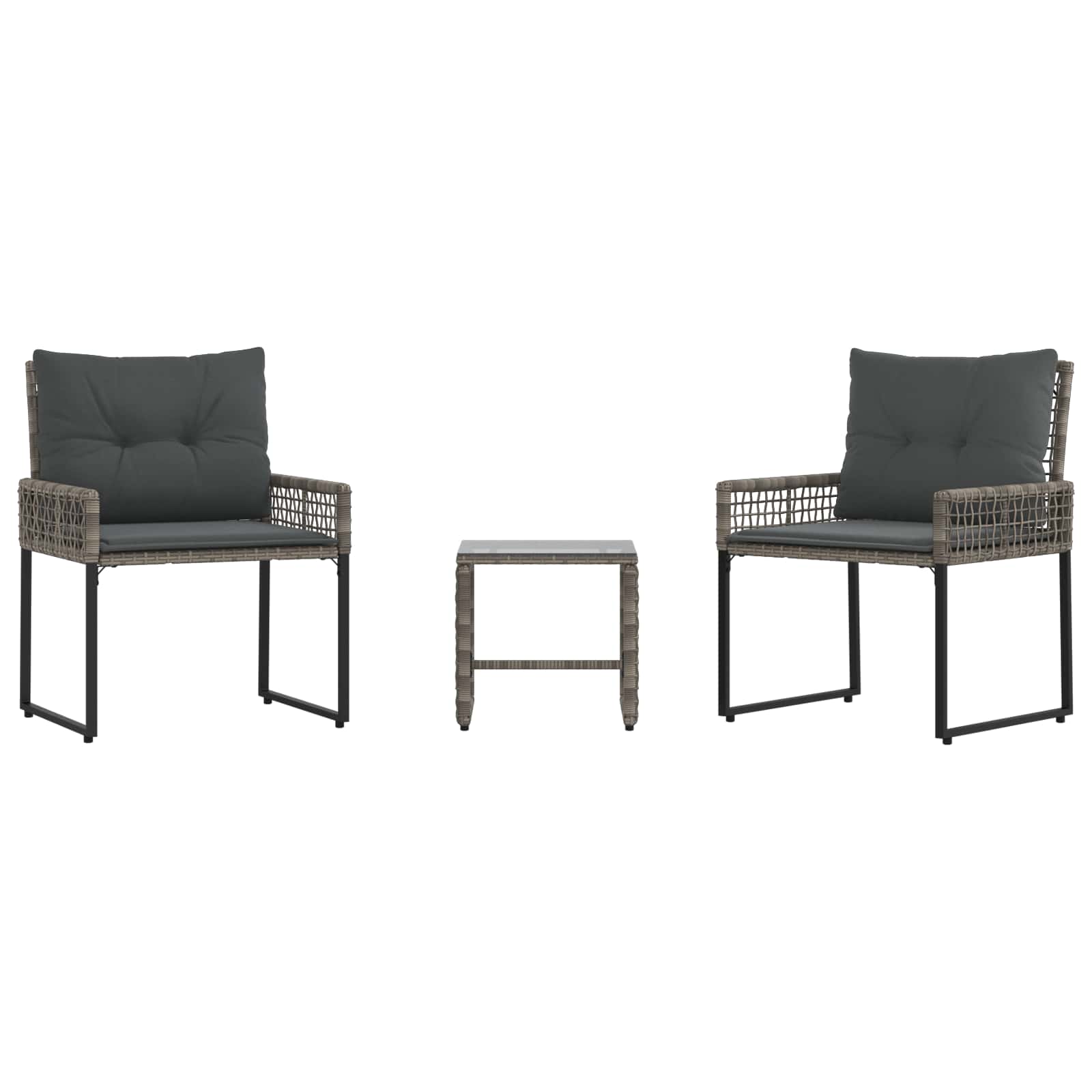 Ensemble de meubles d'extérieur avec coussin 3 pcs Gris - XIOS