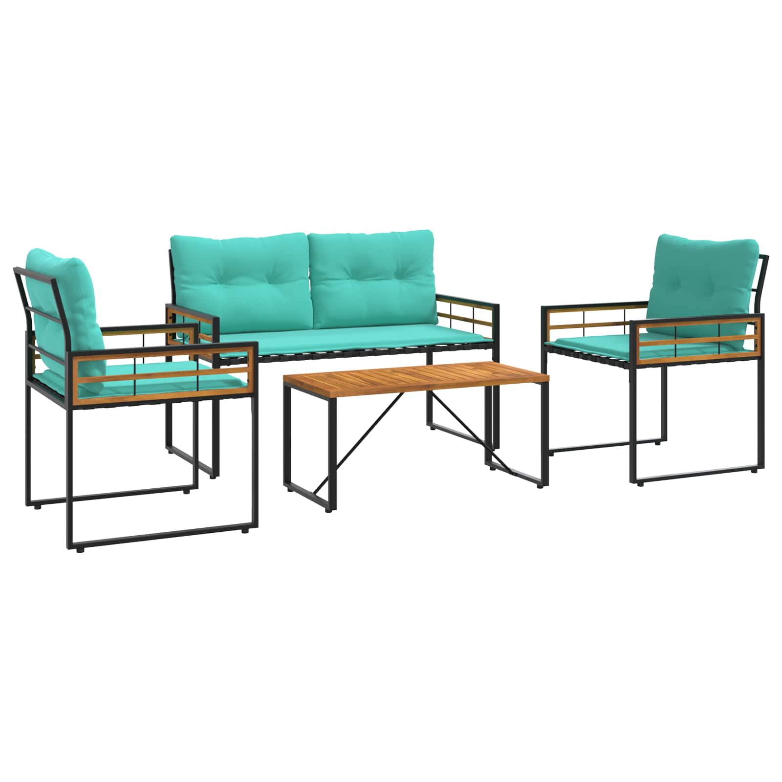 Ensemble de meubles d'extérieur avec coussin 4 pcs Turquoise - XIOS