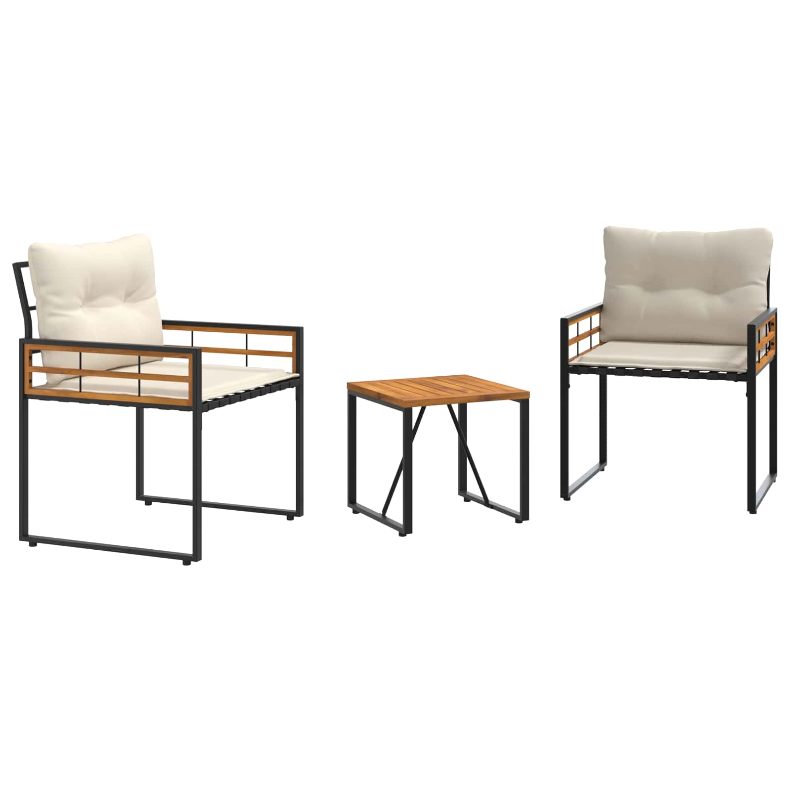 Ensemble de meubles d'extérieur avec coussin 3 pcs Crème - XIOS