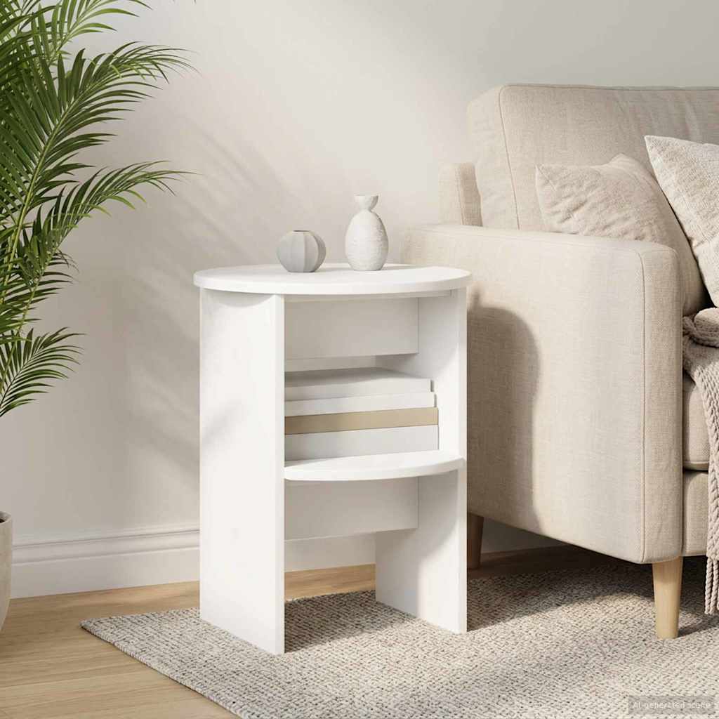 Meuble d'appoint 2 pcs Blanc Ø40 x 50 cm Bois d’ingénierie - XIOS
