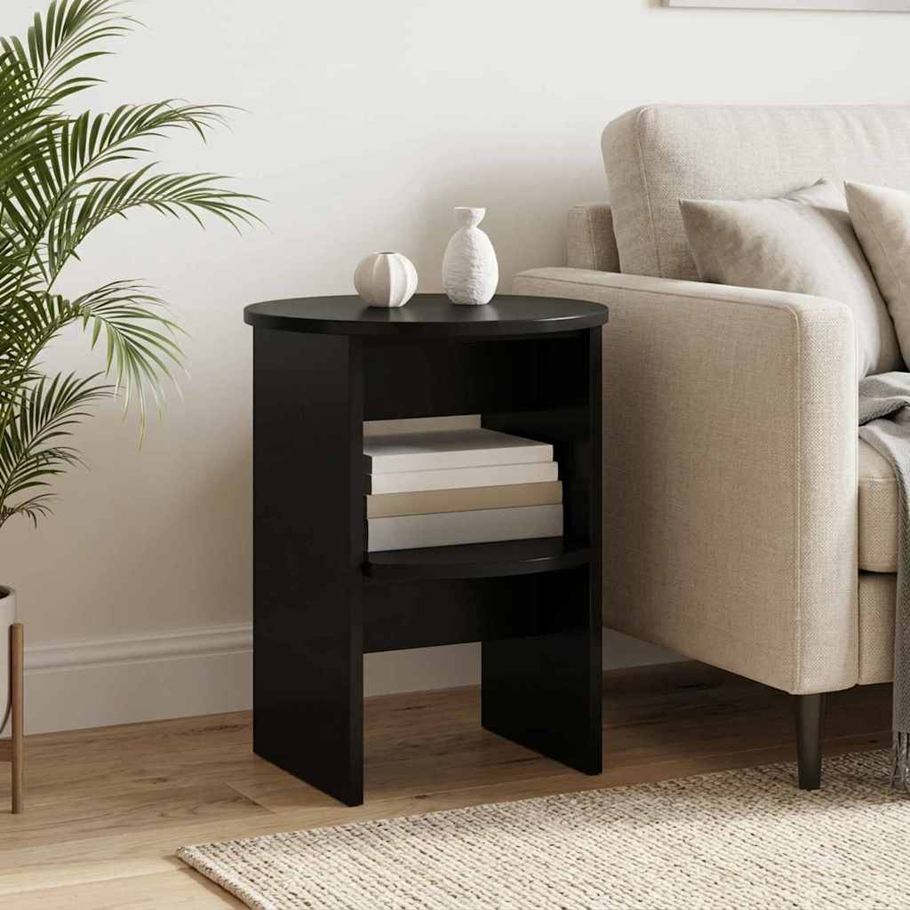 Meuble d'appoint 2 pcs Noir Ø40 x 50 cm Bois d’ingénierie - XIOS