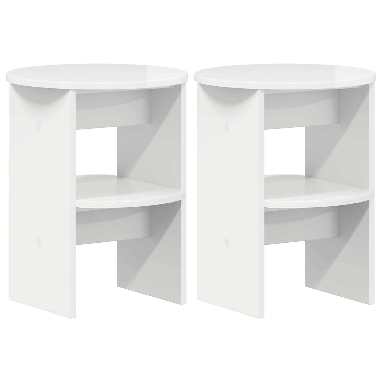 Meuble d'appoint 2 pcs Blanc Brillant Ø40 x 50 cm - XIOS
