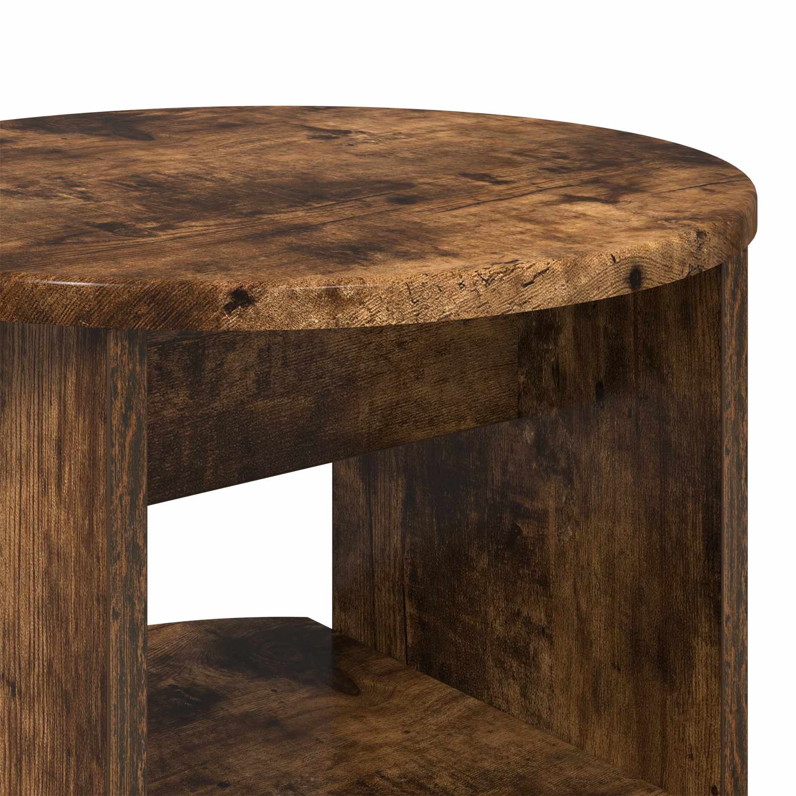 Meuble d'appoint 2 pcs Chêne Fumé Ø40 x 50 cm Bois d’ingénierie - XIOS