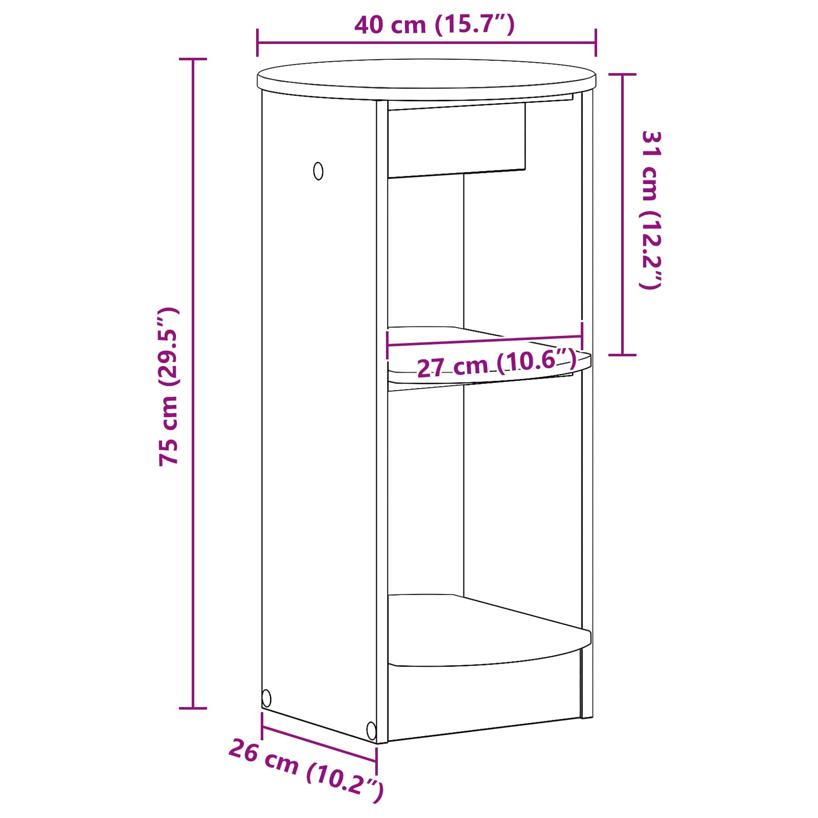 Meuble d'appoint Gris Béton Bois d’ingénierie - XIOS