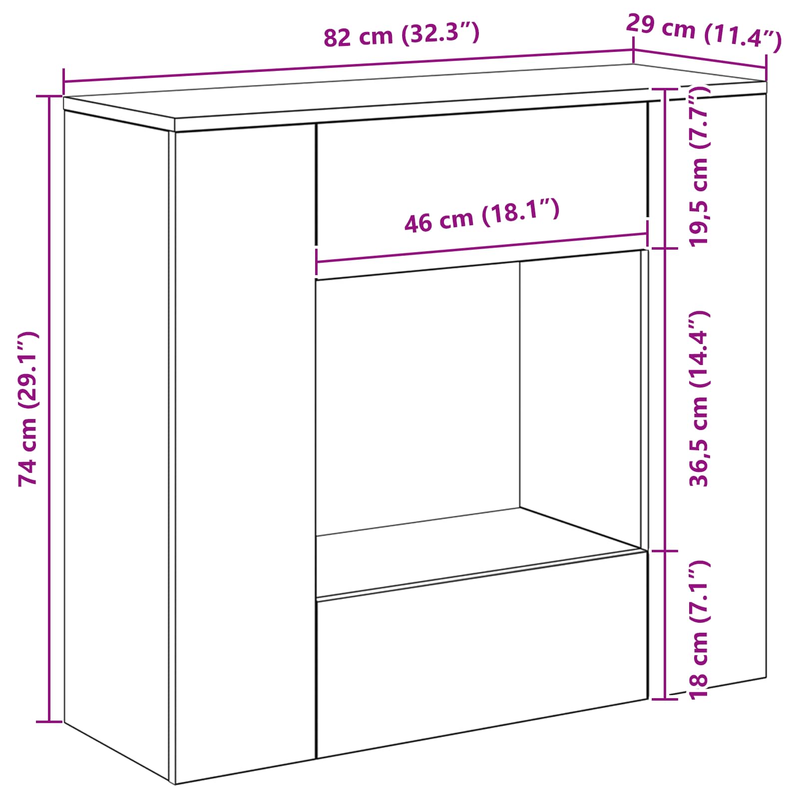 82 x 29 x 74 cm - XIOS
