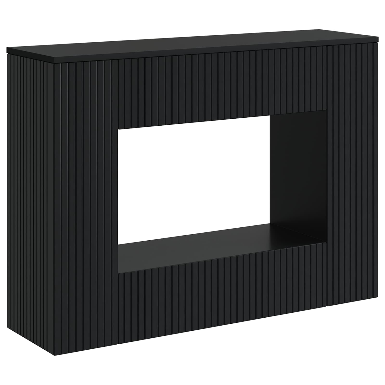 Table console Rayé Noir 101 x 29 x 74 cm Bois d’ingénierie - XIOS