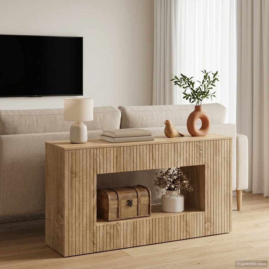Table console Chêne Sonoma 101 x 29 x 74 cm Bois d’ingénierie - XIOS