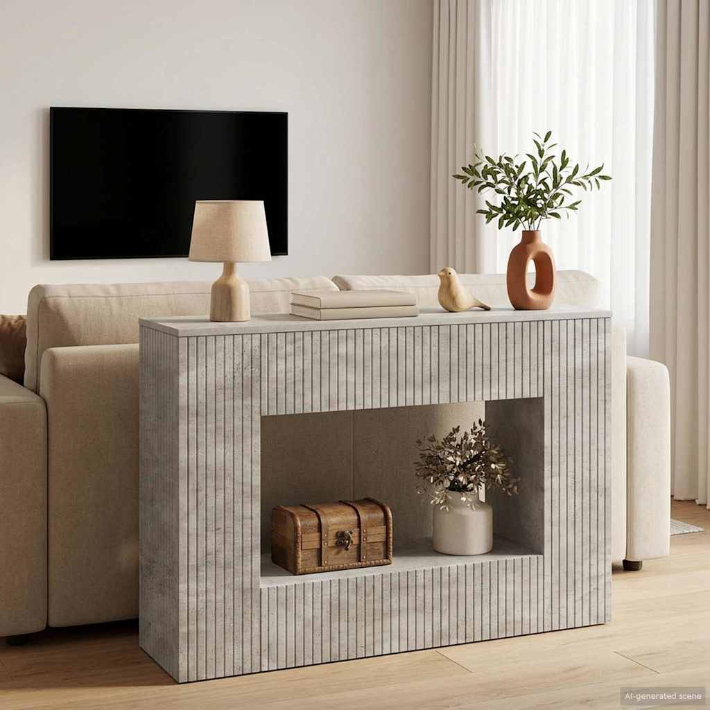Table console Gris Béton 101 x 29 x 74 cm Bois d’ingénierie - XIOS