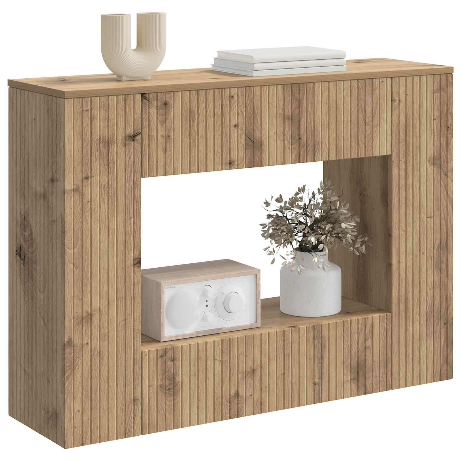 Table console Rayé Chêne Artisanal 101 x 29 x 74 cm - XIOS