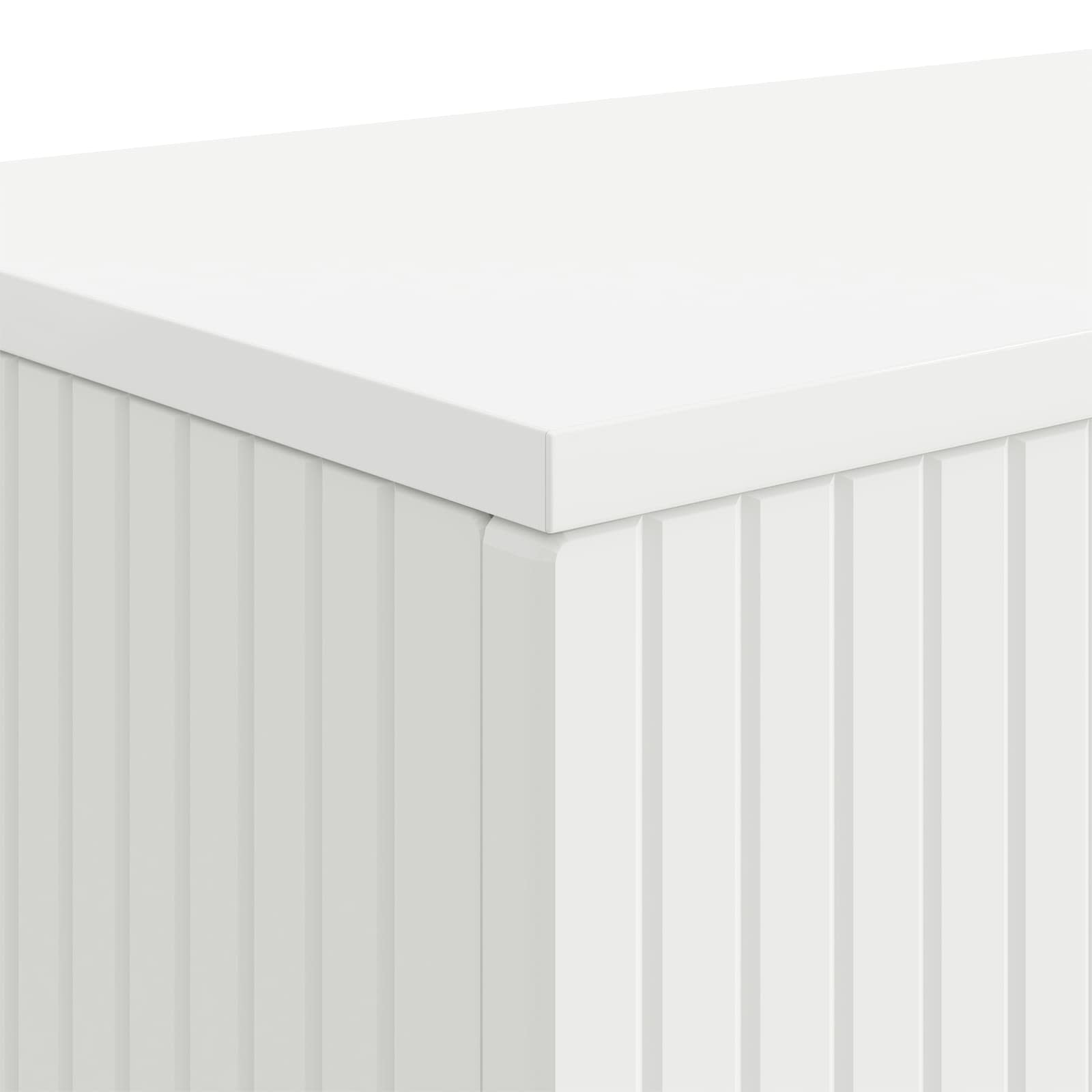 Table console Rayé Blanc 155 x 29 x 74 cm Bois d’ingénierie