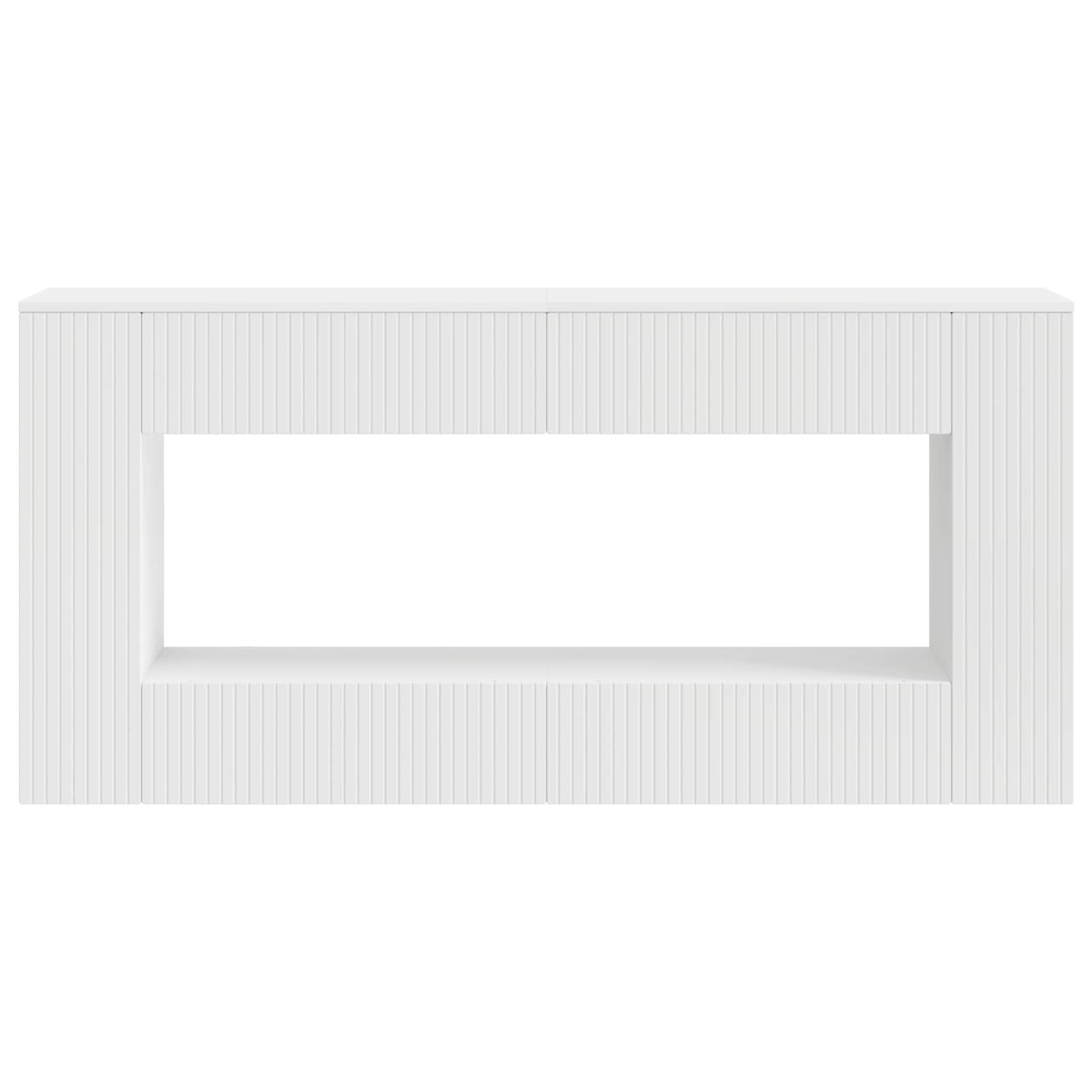 Table console Rayé Blanc 155 x 29 x 74 cm Bois d’ingénierie