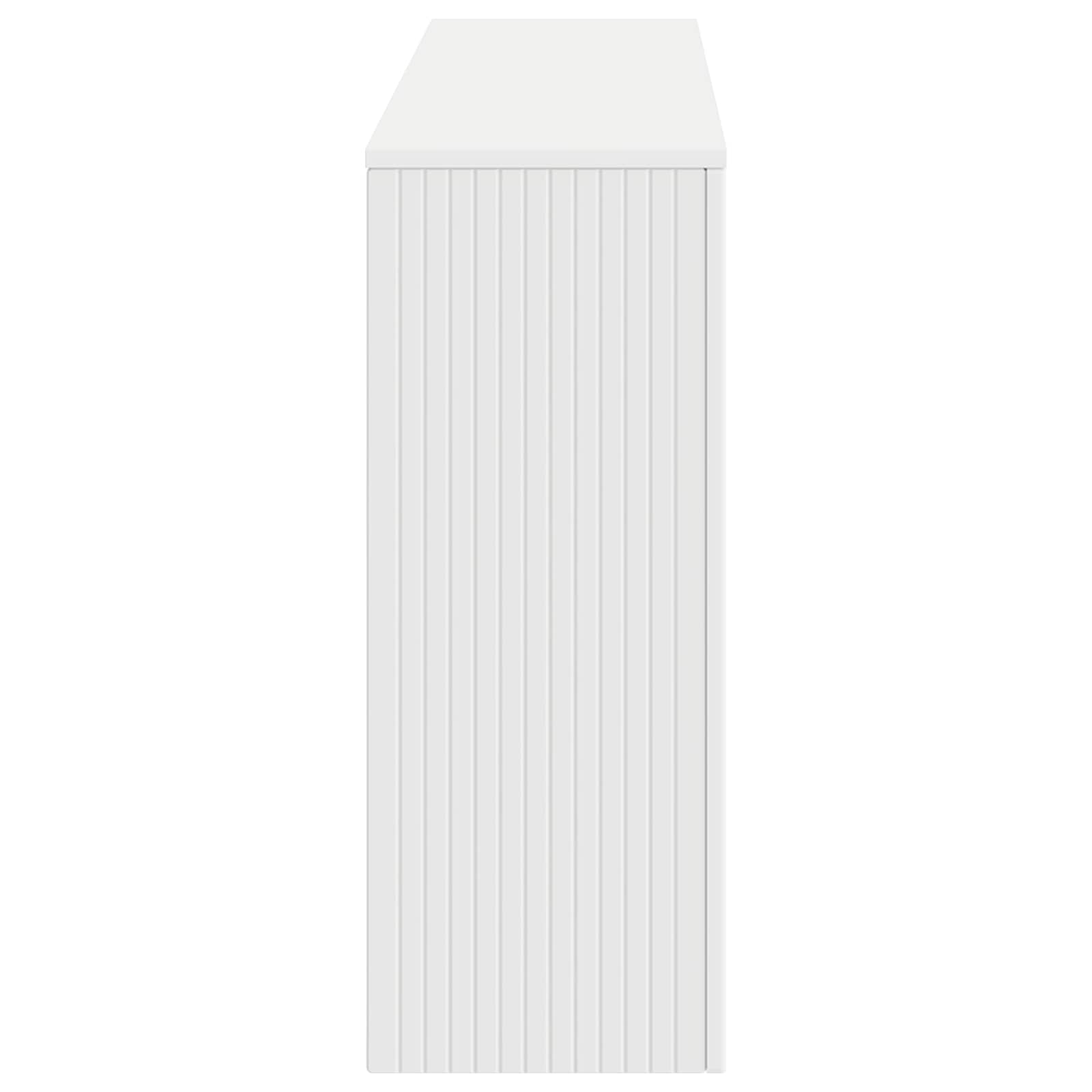 Table console Rayé Blanc 155 x 29 x 74 cm Bois d’ingénierie