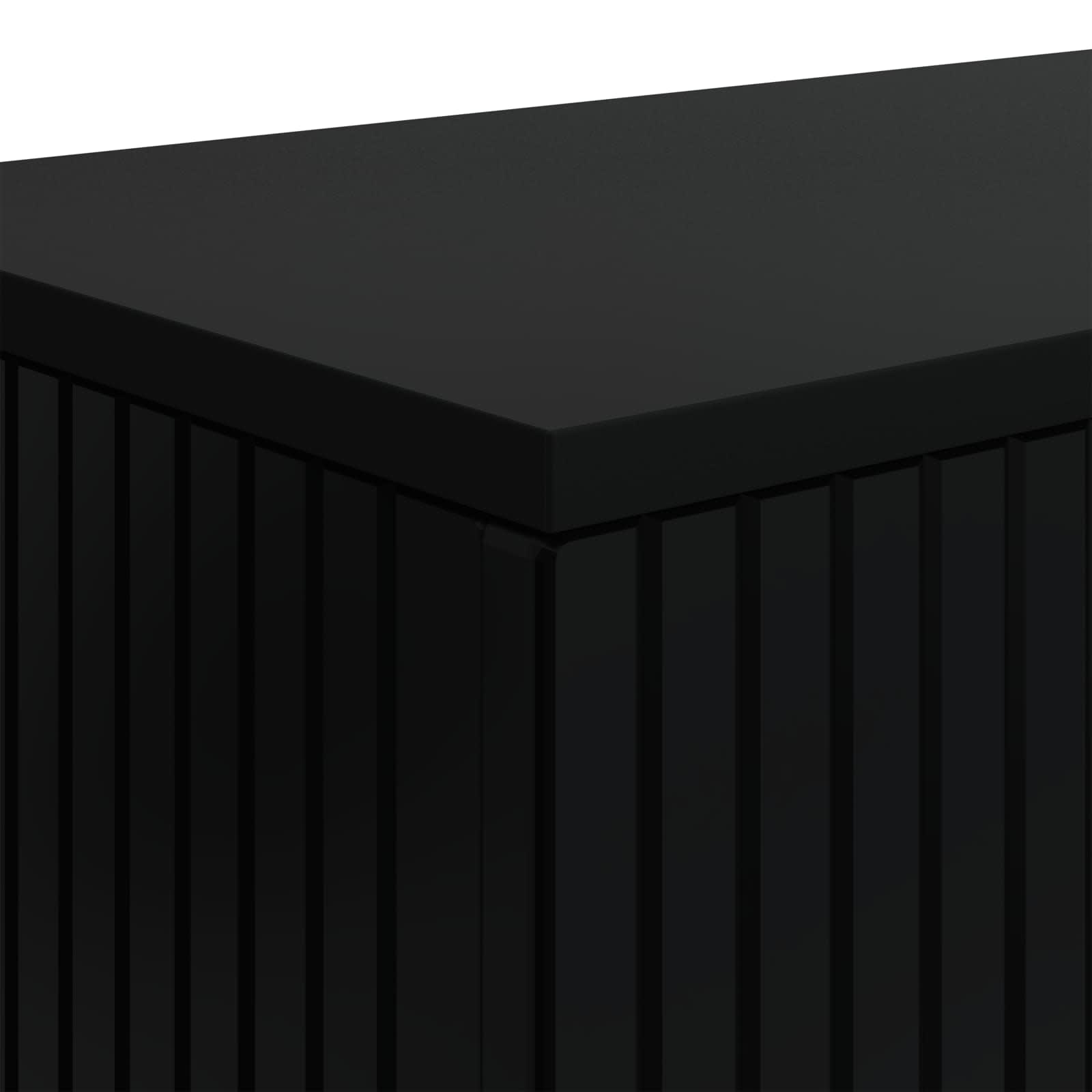 Table console Rayé Noir 155 x 29 x 74 cm Bois d’ingénierie