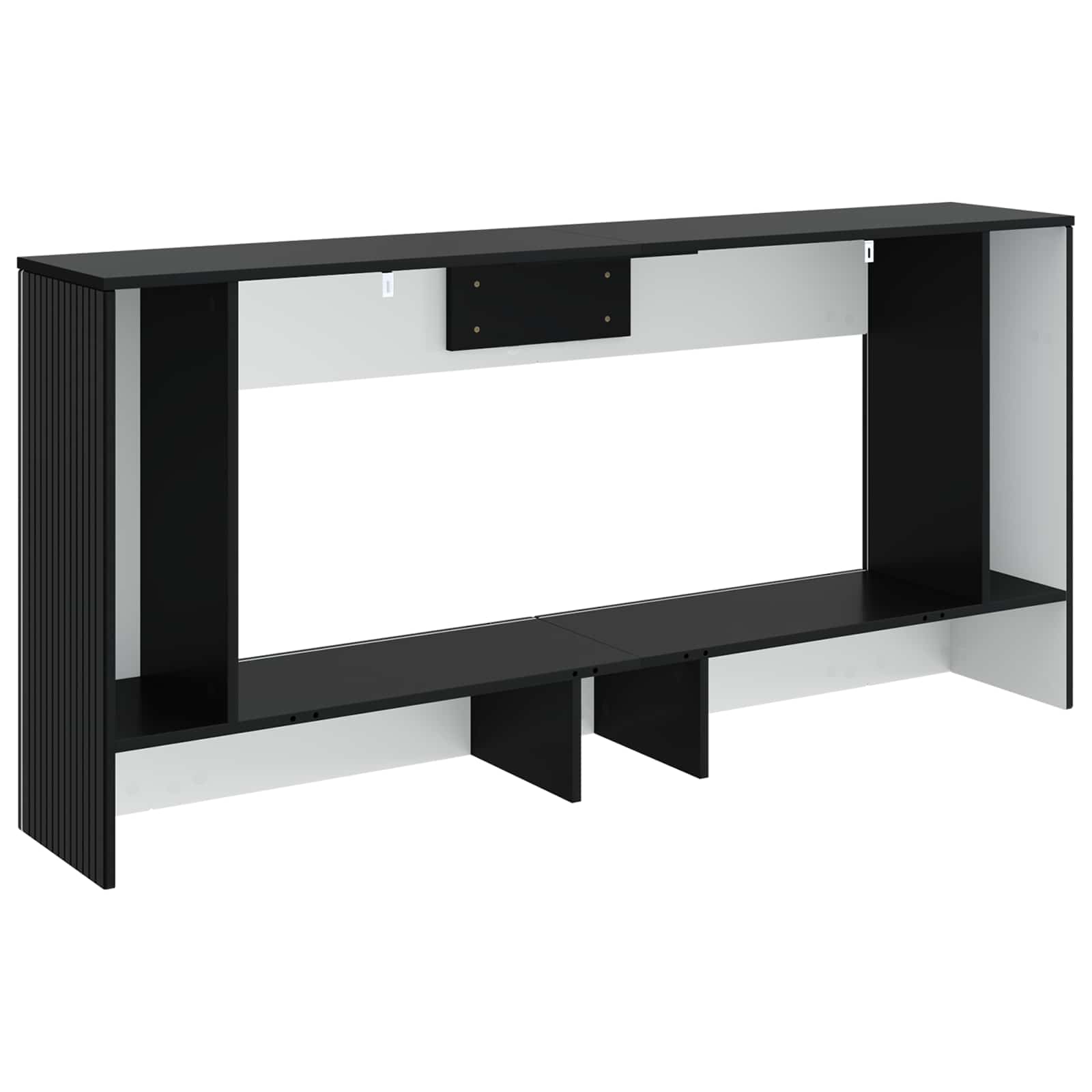 Table console Rayé Noir 155 x 29 x 74 cm Bois d’ingénierie