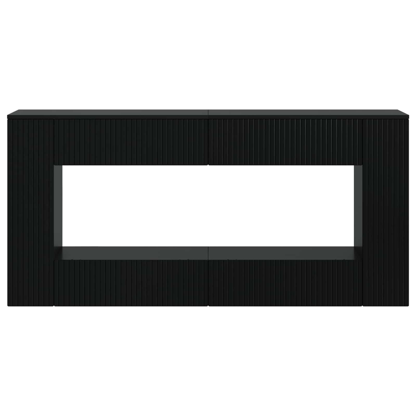 Table console Rayé Noir 155 x 29 x 74 cm Bois d’ingénierie