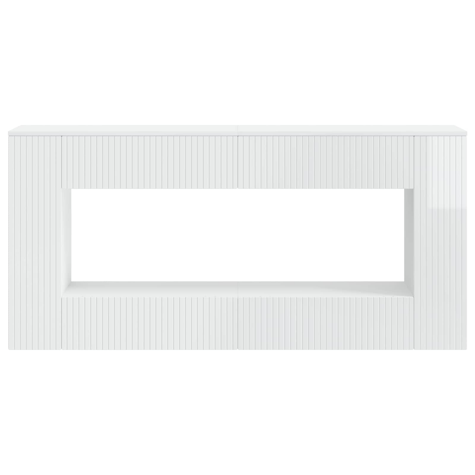 Table console Blanc Brillant 155 x 29 x 74 cm Bois d’ingénierie