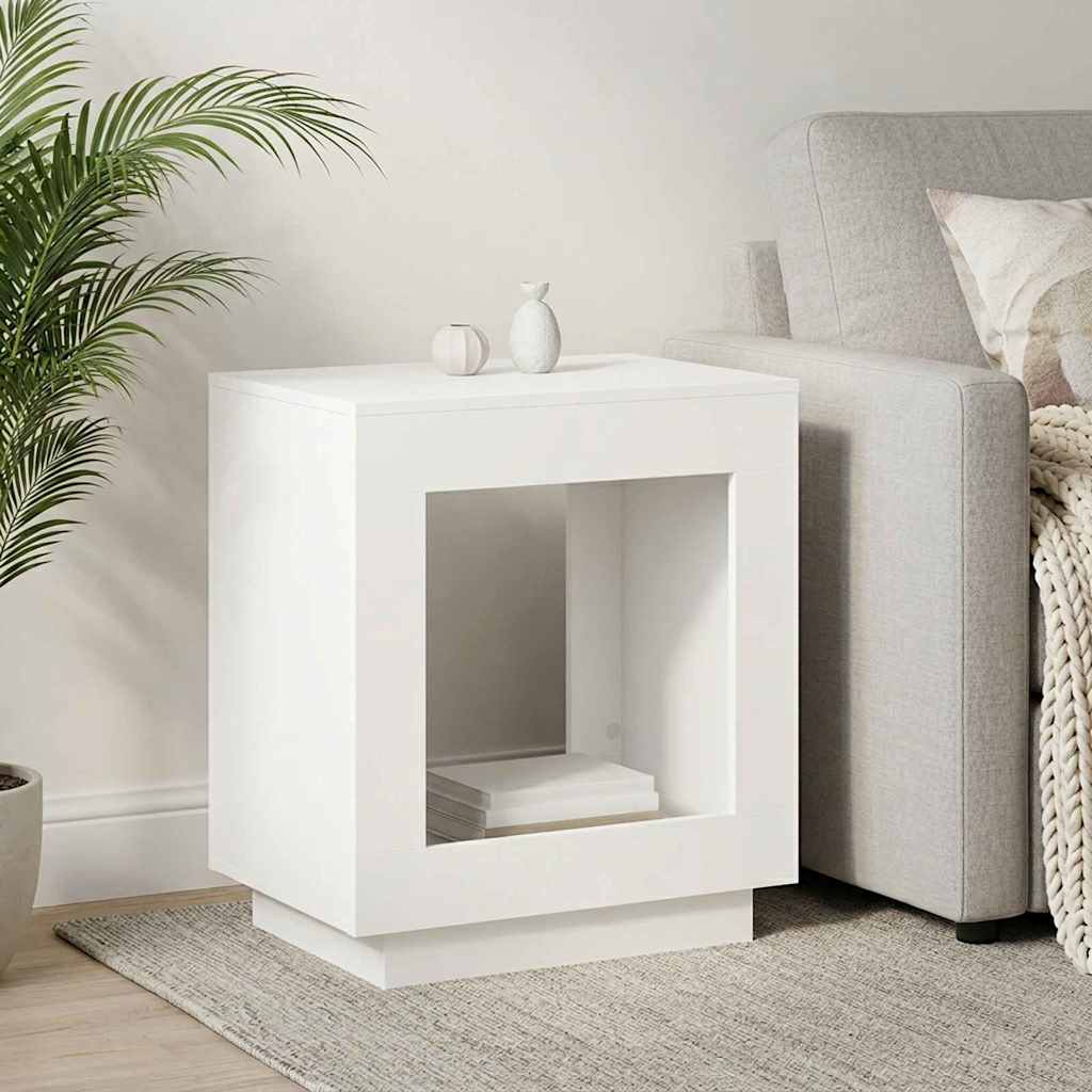 Table d'appoint Blanc 60 x 40 x 65 cm Bois d'ingénierie - XIOS