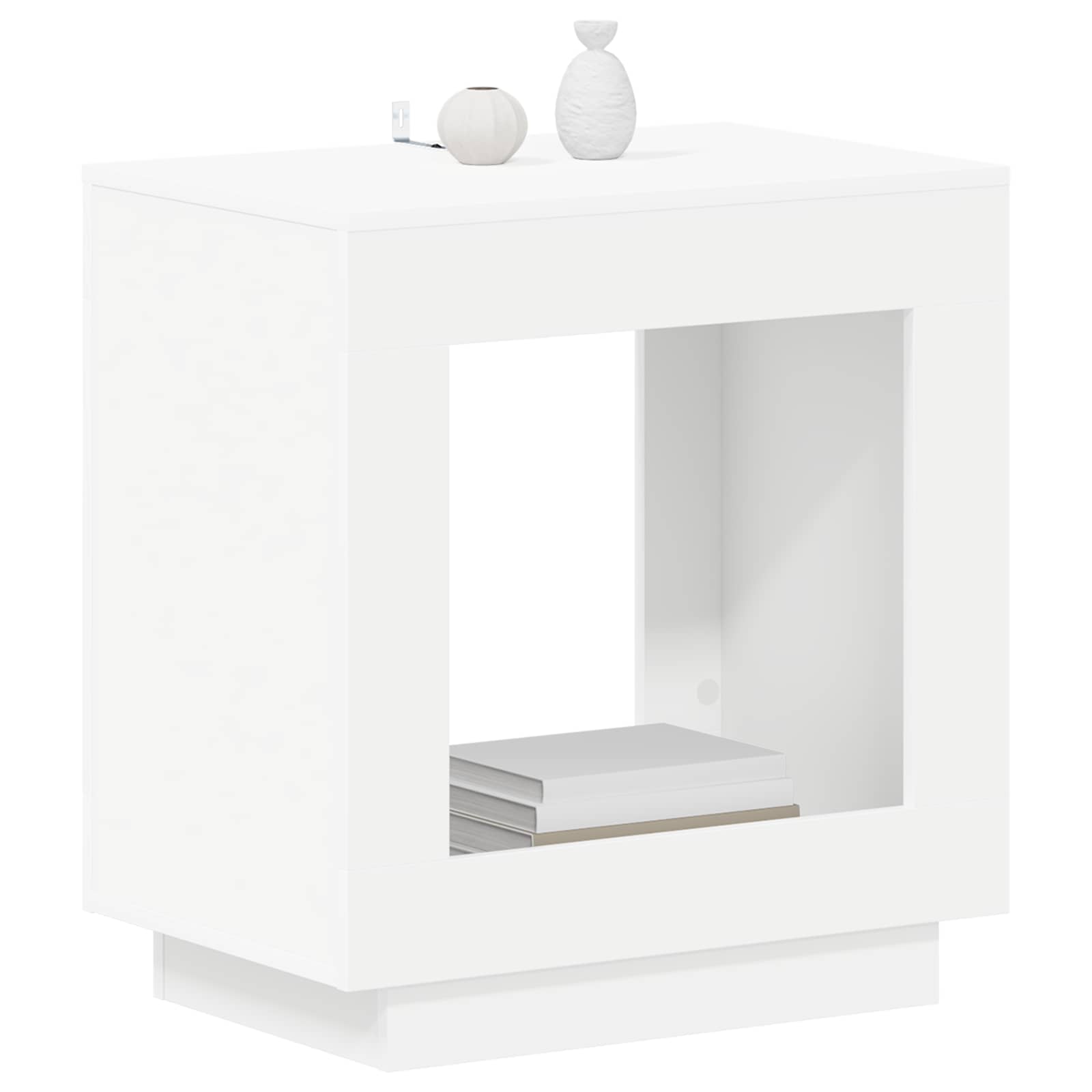 Table d'appoint Blanc 60 x 40 x 65 cm Bois d'ingénierie - XIOS