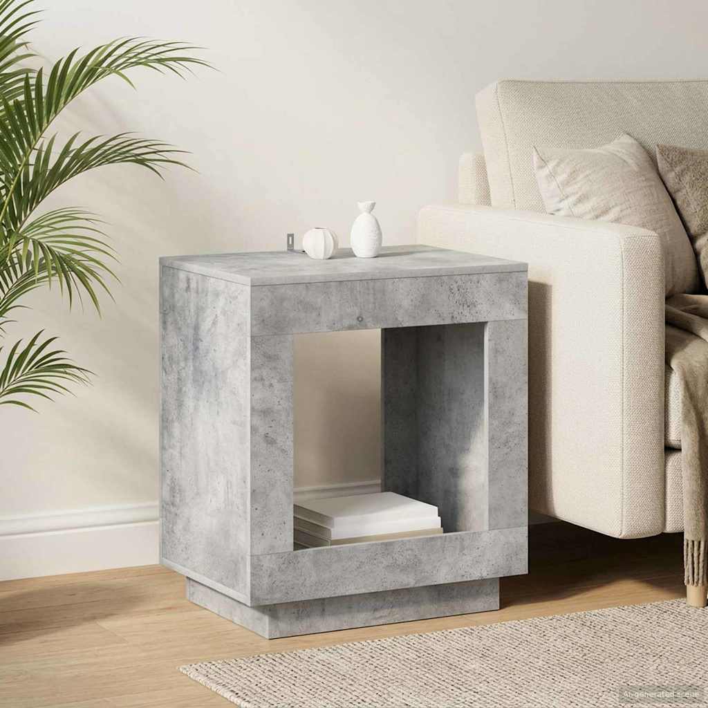 Table d'appoint Gris béton 60 x 40 x 65 cm Bois d'ingénierie - XIOS
