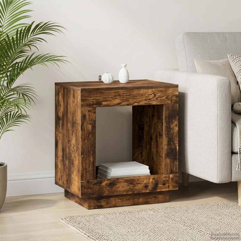 Table d'appoint Chêne fumé 60 x 40 x 65 cm Bois d'ingénierie - XIOS