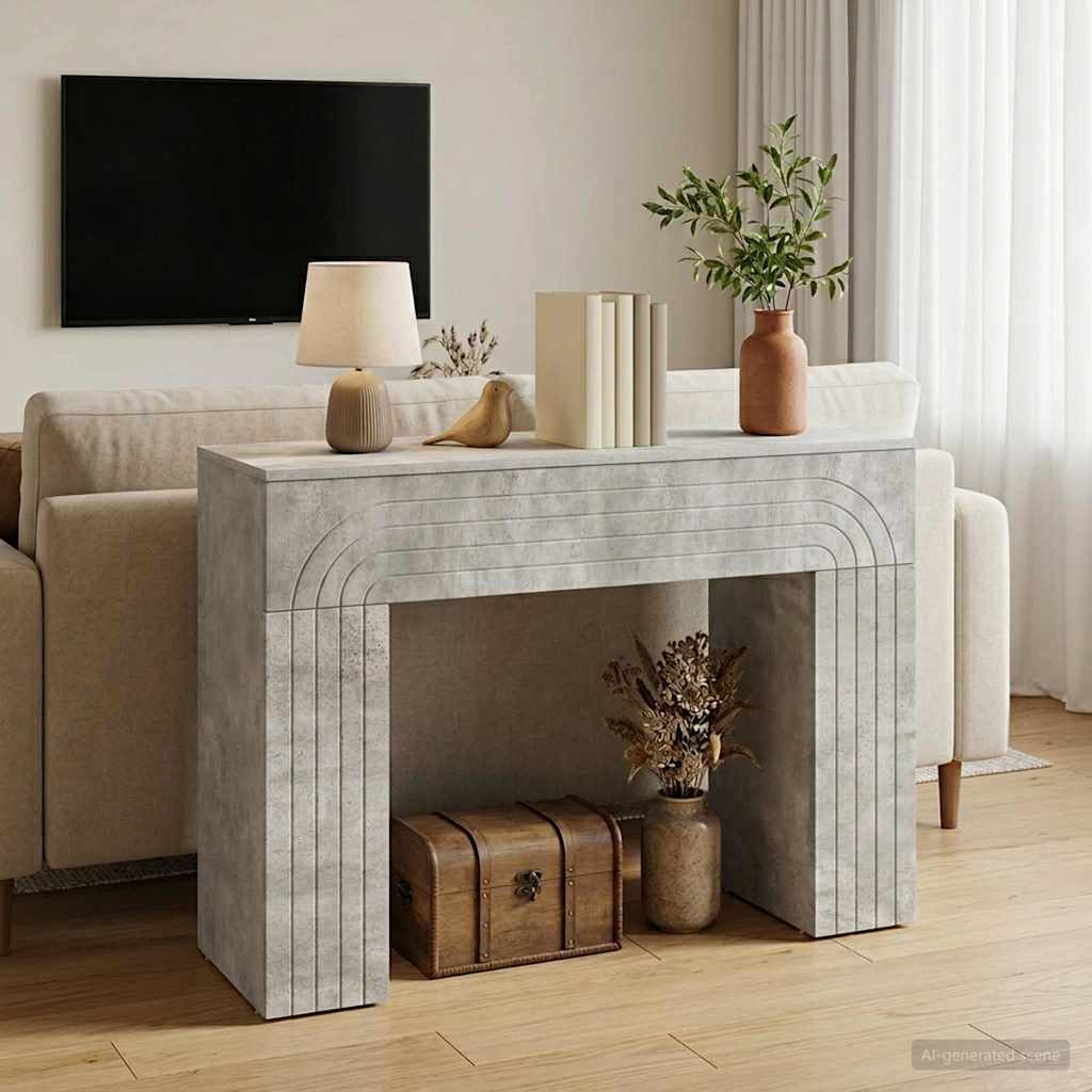 Table basse Gris béton 102 x 35 x 75 cm Bois d'ingénierie - XIOS
