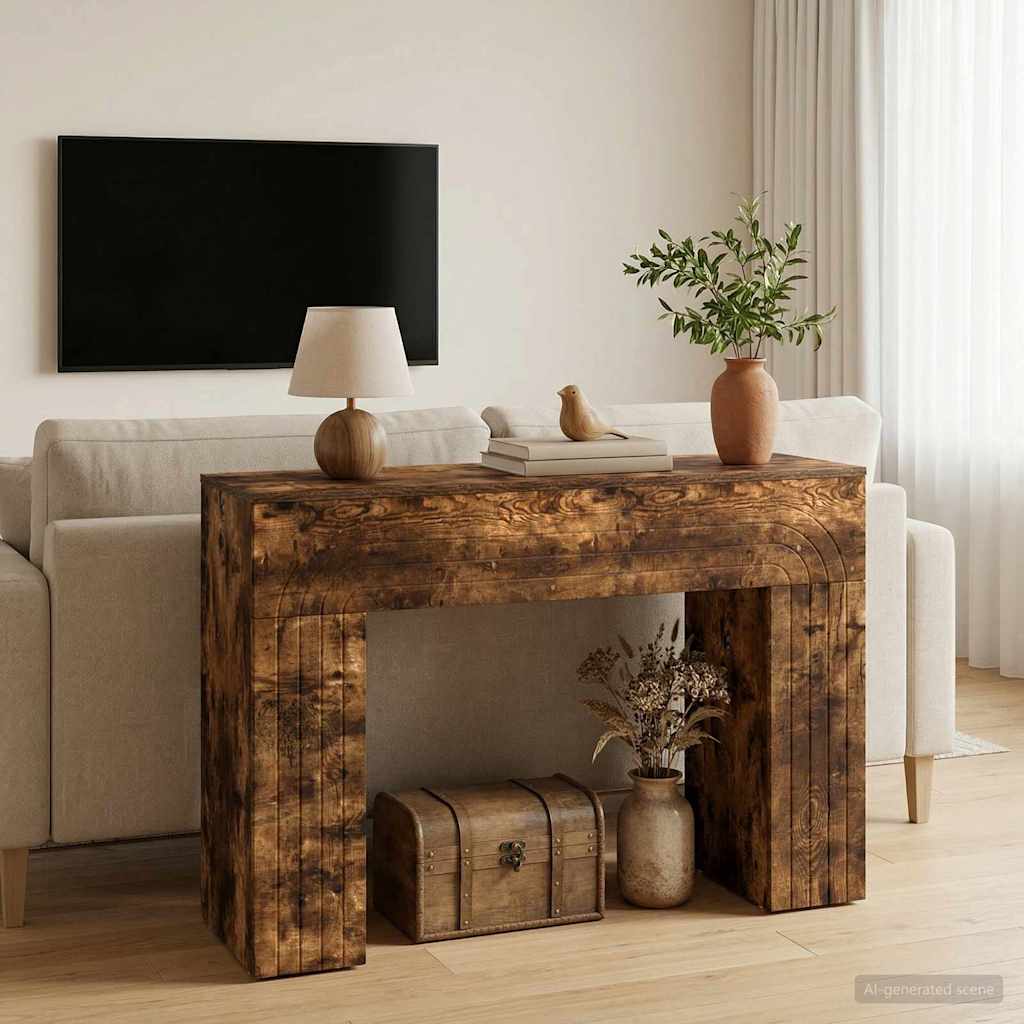 Table basse Chêne fumé 102 x 35 x 75 cm Bois d'ingénierie - XIOS