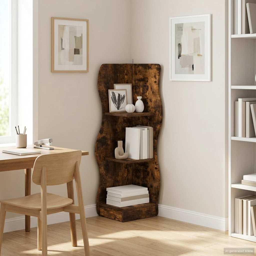 Étagère d'angle Chêne fumé 34 x 33 x 102 cm Bois d'ingénierie - XIOS