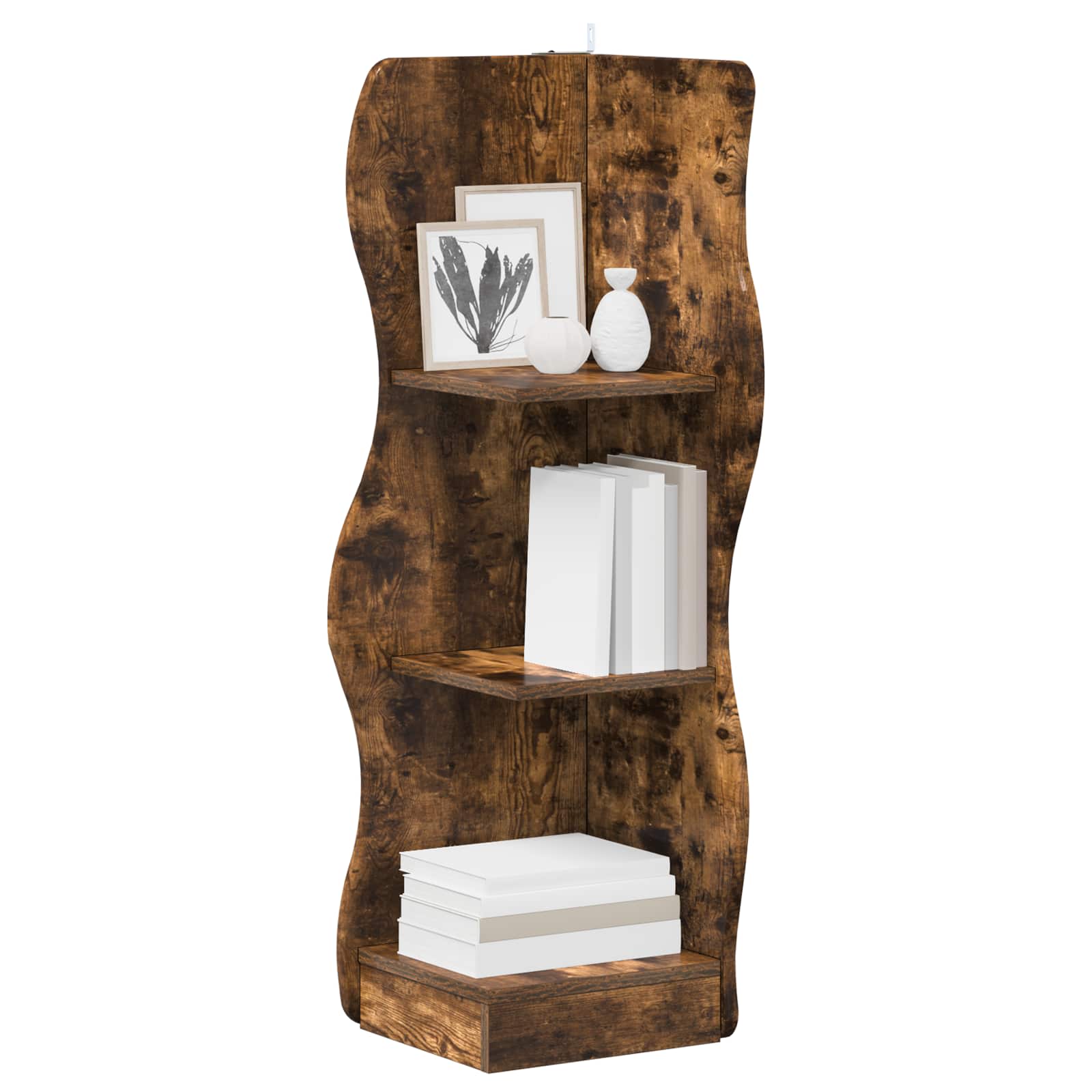 Étagère d'angle Chêne fumé 34 x 33 x 102 cm Bois d'ingénierie - XIOS