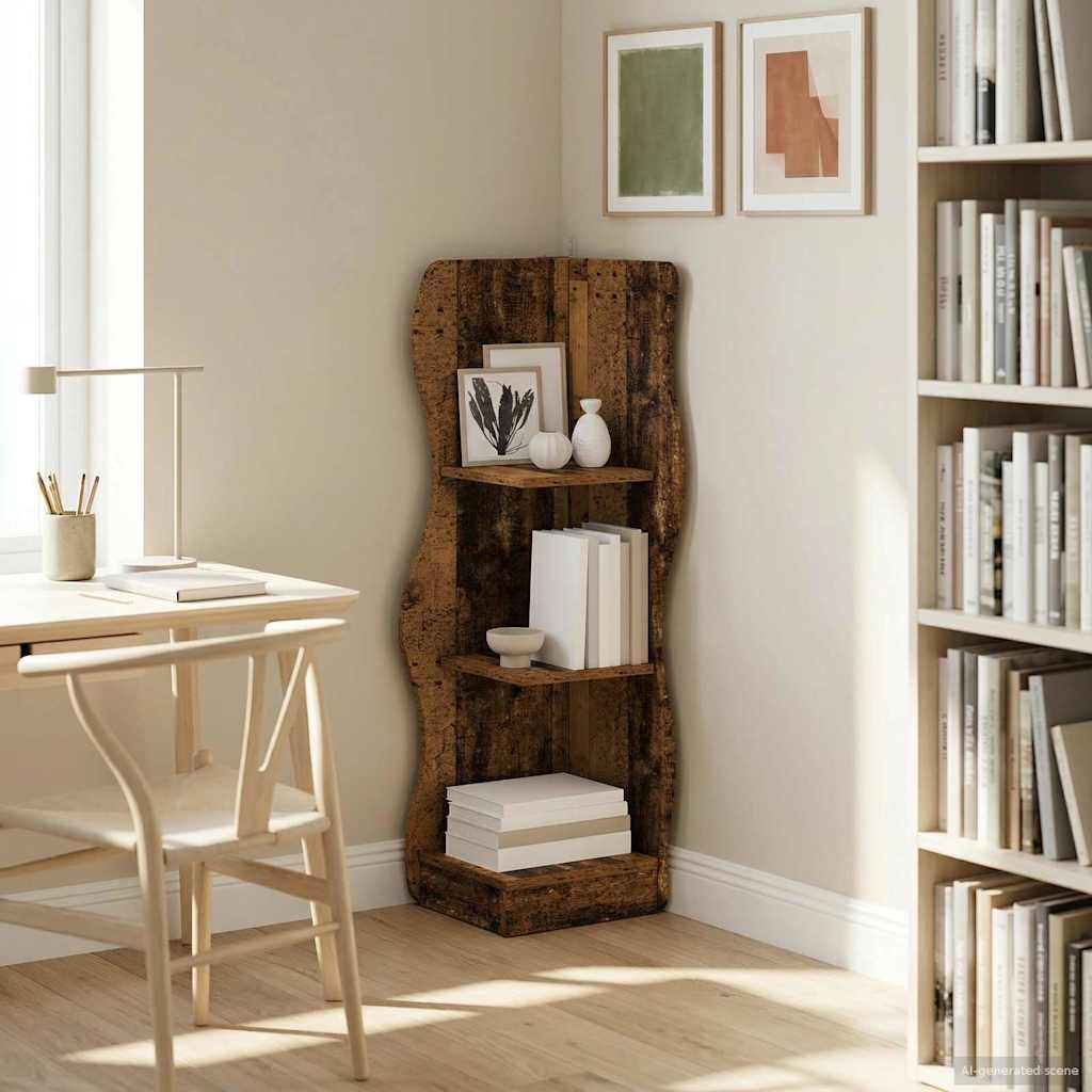 Étagère d'angle Bois ancien 34 x 33 x 102 cm Bois d'ingénierie - XIOS