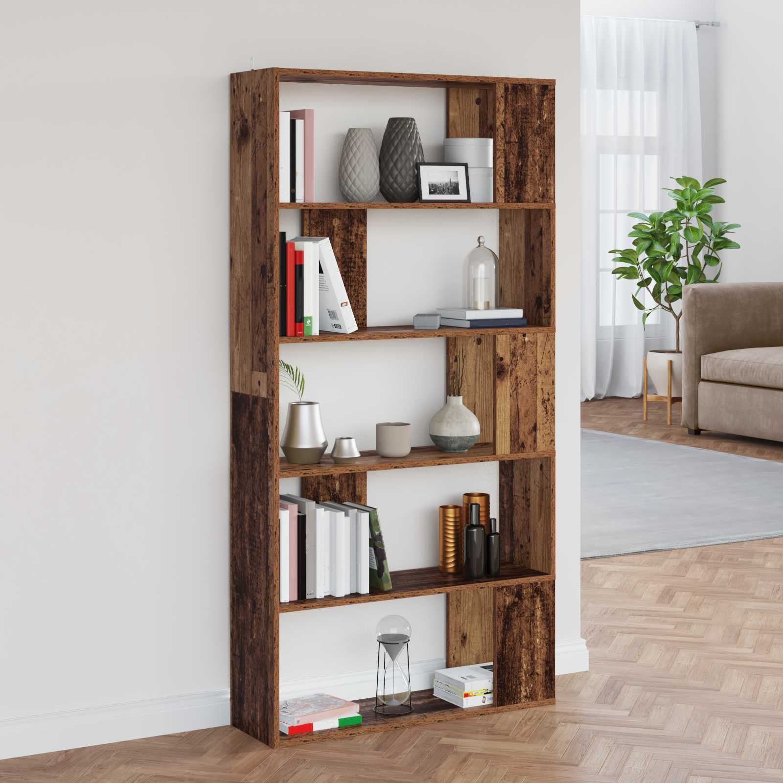 Bibliothèque Bois ancien 80 x 24 x 159 cm Bois d'ingénierie - XIOS