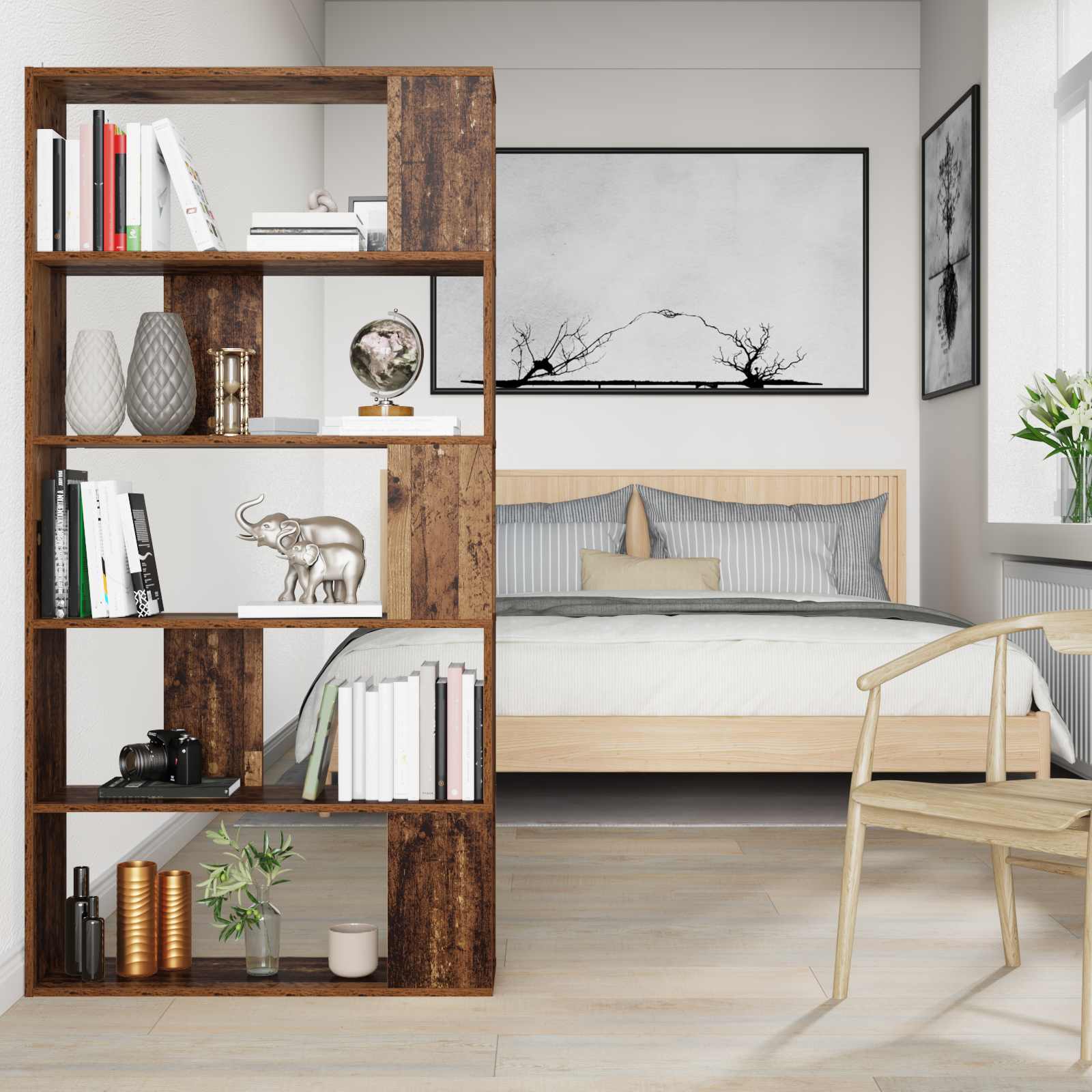 Bibliothèque Bois ancien 80 x 24 x 159 cm Bois d'ingénierie - XIOS