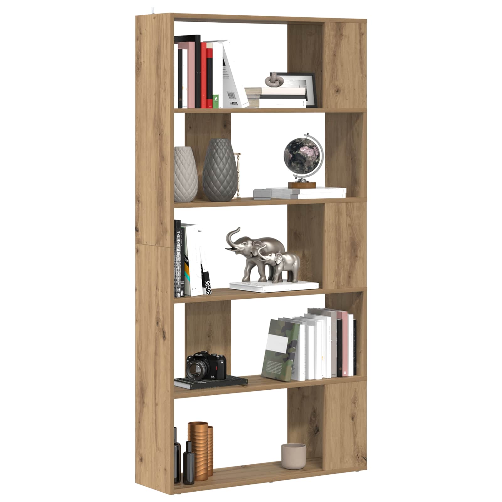 Bibliothèque 80 x 24 x 159 cm Bois d'ingénierie Chêne artisanal - XIOS