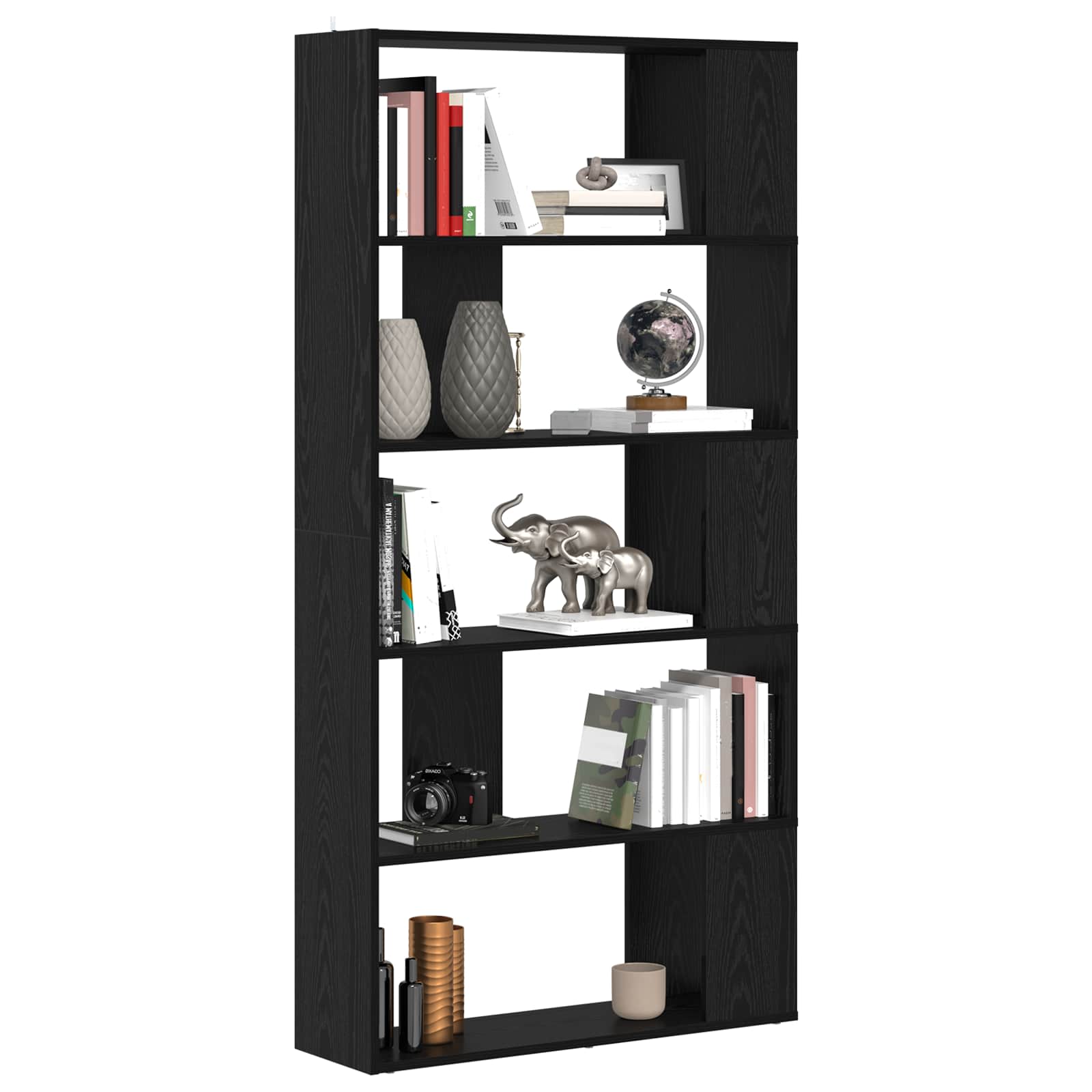 Bibliothèque Chêne noir 80 x 24 x 159 cm Bois d'ingénierie - XIOS